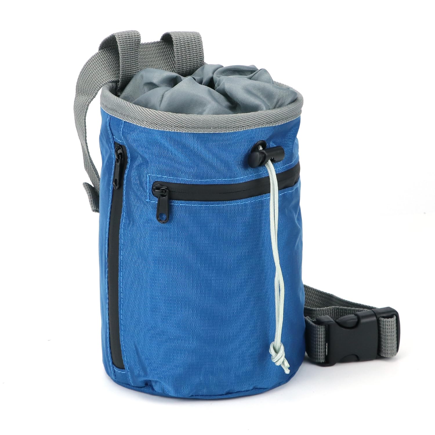 QWORK Chalk Bag for Rock Climbing, Bouldering & Workouts - No Leak Drawstring Chalk Pouch for Gym Training, Outdoor Sports & Fitness Activities