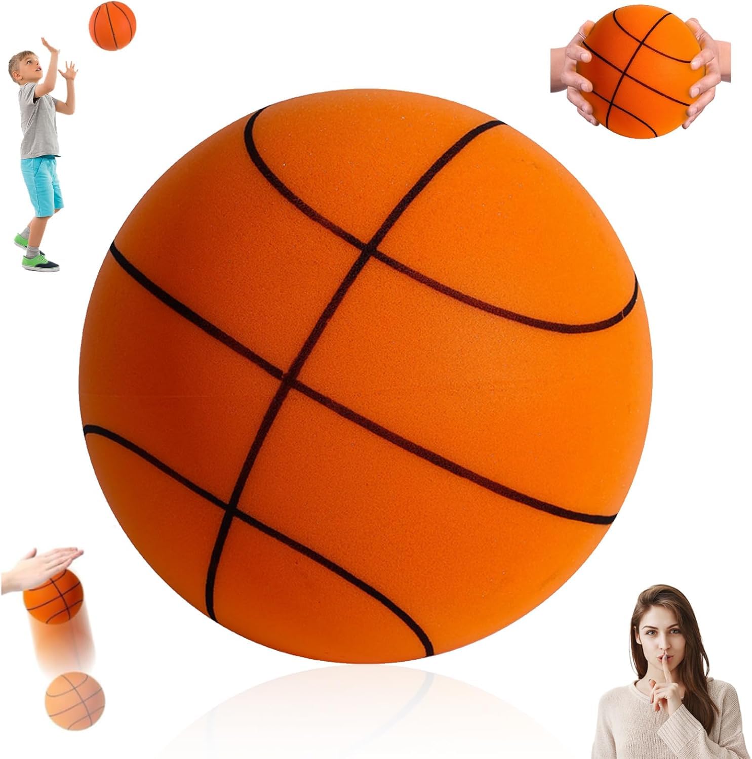 2025 Upgrade Silent Basketball - Noiseless Foam Training Ball for Indoor Dribbling Practice, Perfect for Home, Gym & Apartment Use | Ideal for Kids & Adults Basketball Skill Development
