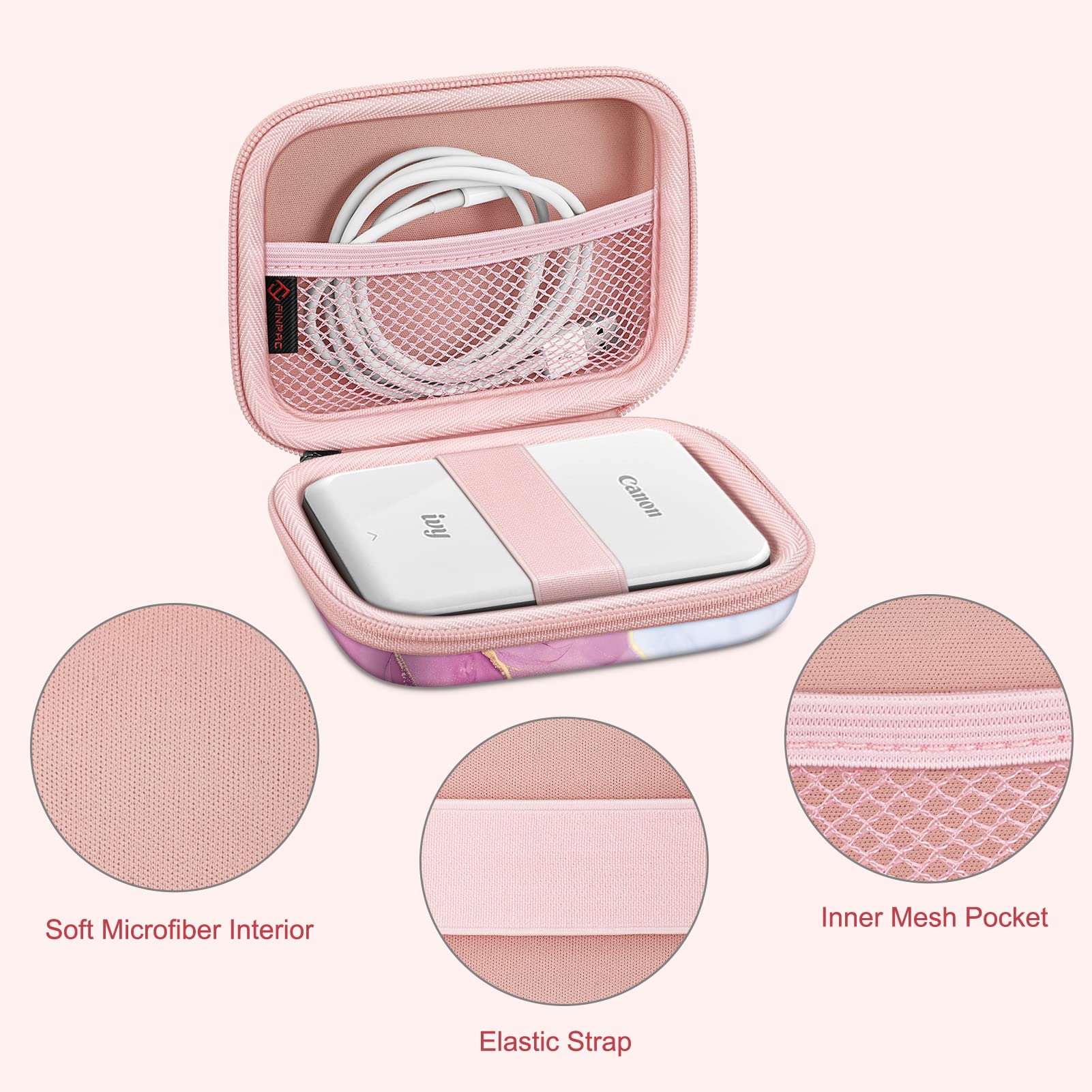 Fintie Shockproof Hard Shell Protective Case for Canon Ivy 2 Mini & CLIQ2/CLIQ+2 Instant Camera Photo Printer - Dreamy Marble Design | Travel, Home Storage & Gift Packaging Accessory