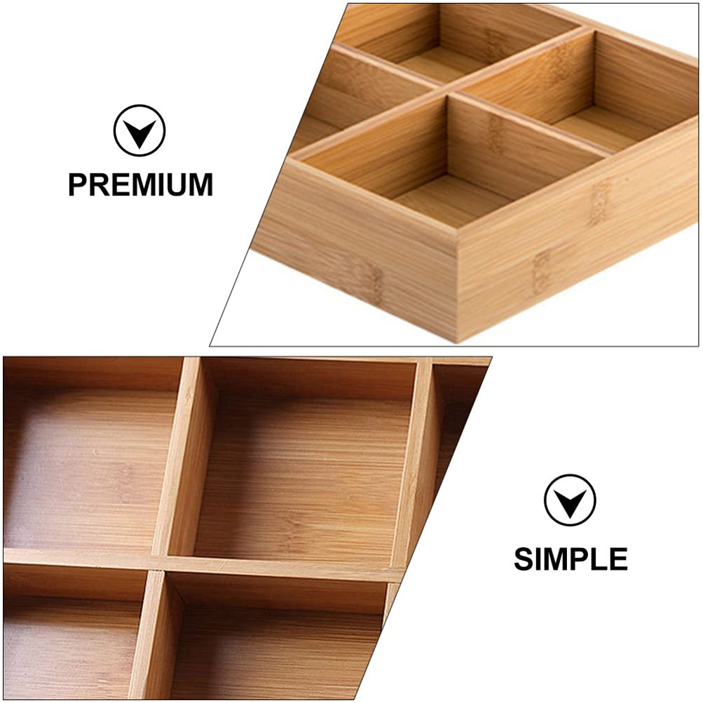 Bamboo Divided Serving Tray with Compartments - Wooden Snack Plate for Vegetables, Hot Pot, Dinner & Party Food | Eco-Friendly Compartmented Dish for Entertaining, Picnics & Family Meals
