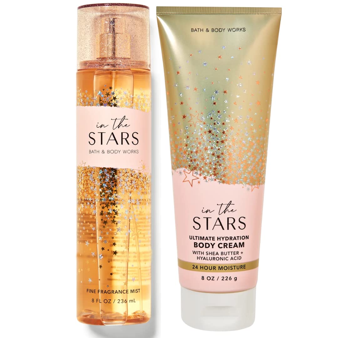 Bath & Body Works In the Stars 2-Piece Set - Fine Fragrance Mist & Hydrating Body Cream Full Size for Women | Perfect for Daily Moisturizing & Fragrance Layering