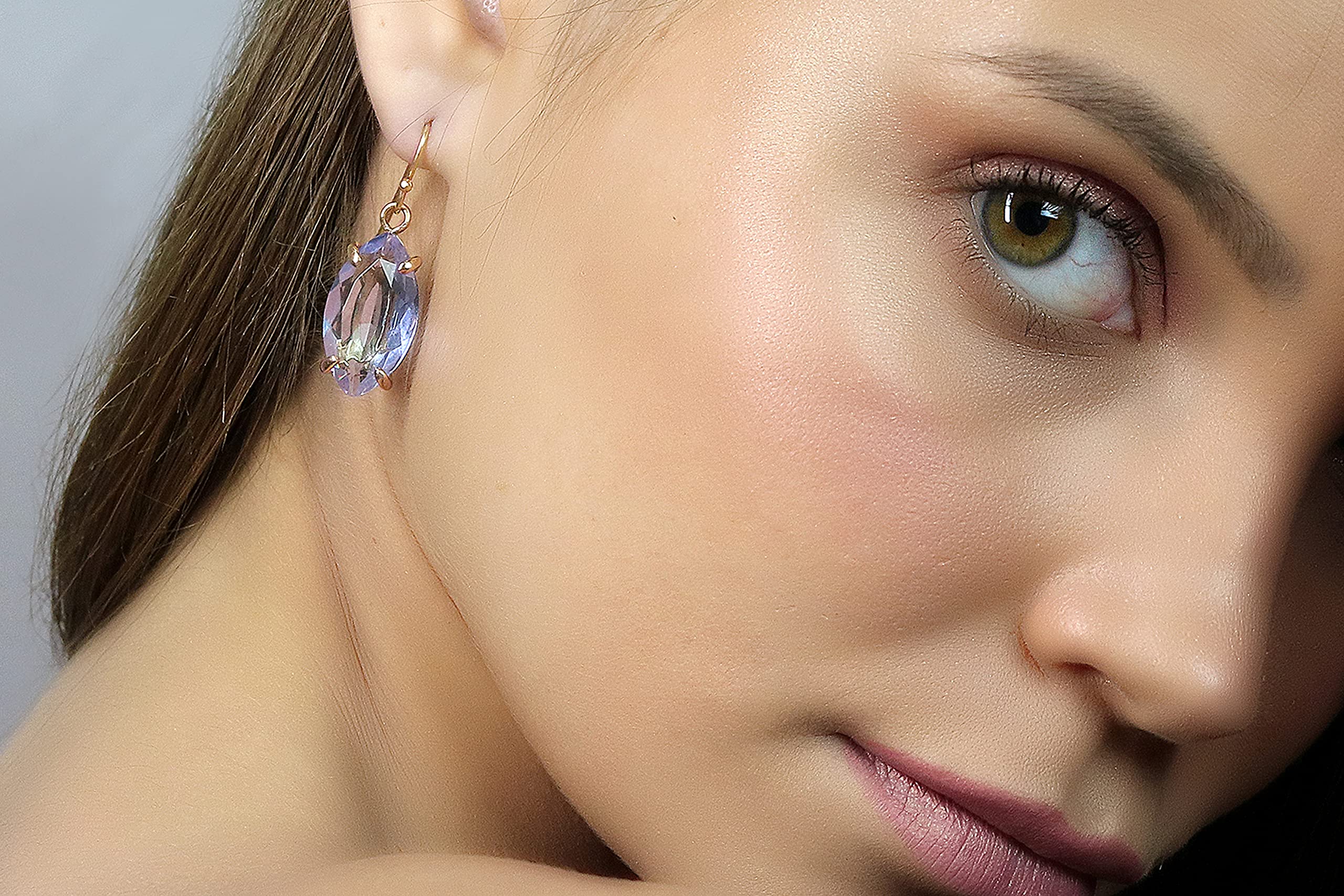 Tanzanite Anemone Dangle Earrings - Long Drop Statement Jewelry, Handmade Gemstone Earrings for Women | Elegant Birthstone Gift for Parties, Weddings & Special Occasions | Perfect for Evening Events, Date Nights & Anniversary Celebrations