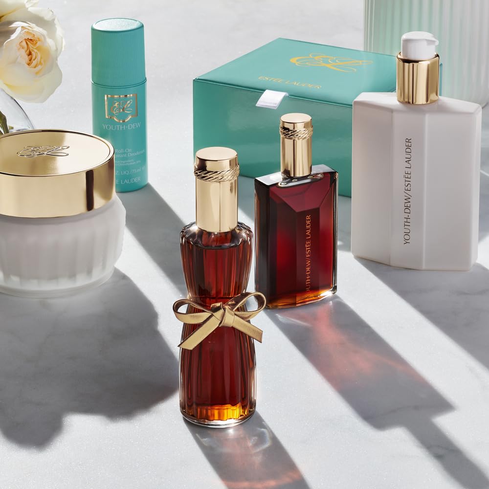 Estée Lauder Youth-Dew Dusting Powder Set with Silky Body Powder & Plush Puff - 7oz | Floral Spicy Scent with Rose, Spices & Patchouli | Perfect for Bridal Preparation, Date Nights & Special Occasions