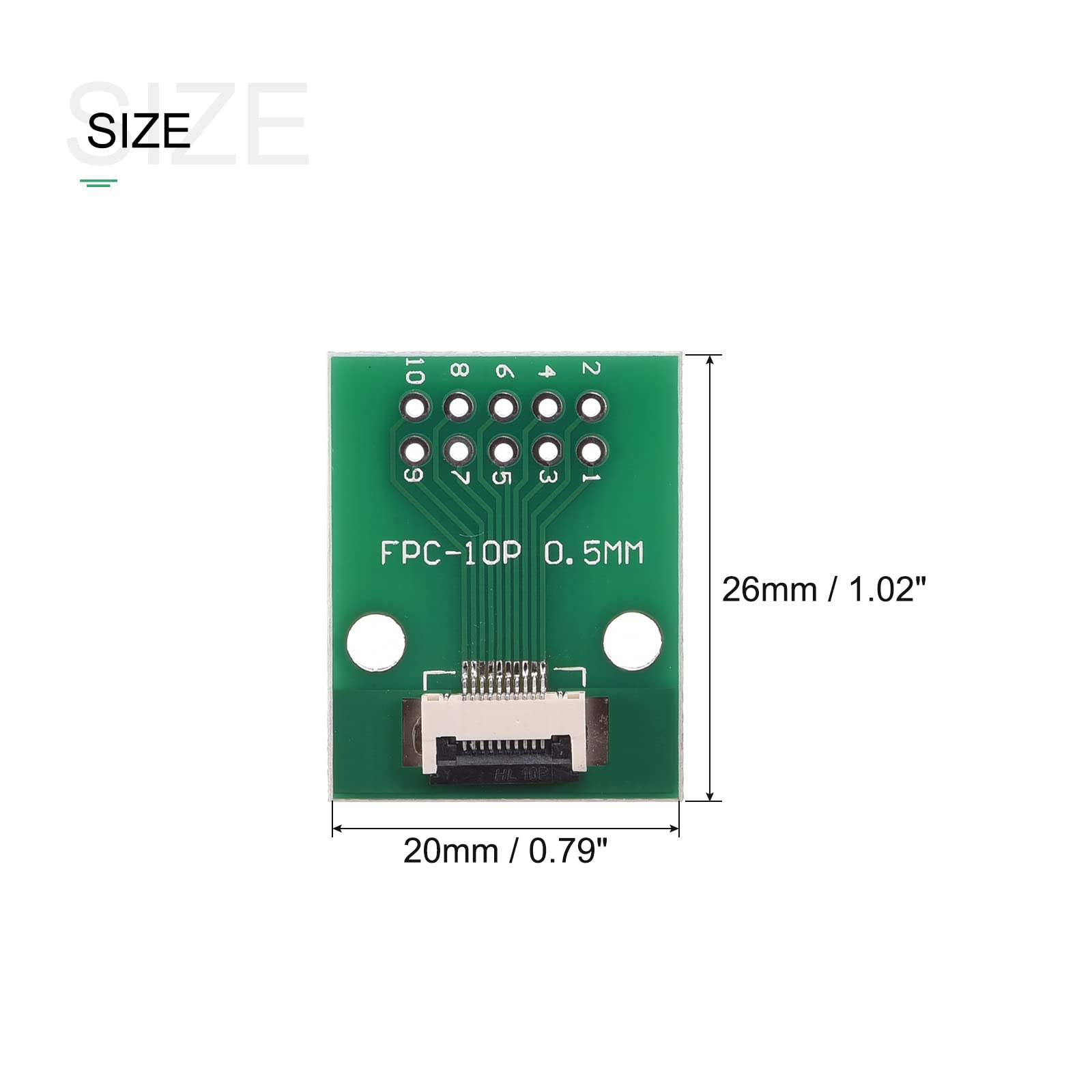 10P 0.5mm to 1.0mm FPC FFC PCB Converter Board - 2.54mm DIP Adapter for LCD, 3D Printer, Camera, DVD, TV & Laptop Audio - 5 Pack - Perfect for DIY Electronics Repair and Prototyping Projects