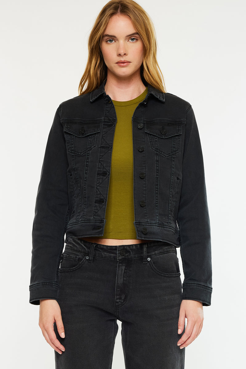 Drea Women's Denim Jacket - Classic Blue Distressed Denim Jacket for Women, Vintage Style Jean Jacket with Button Front - Perfect for Casual Outfits, Streetwear & Layering