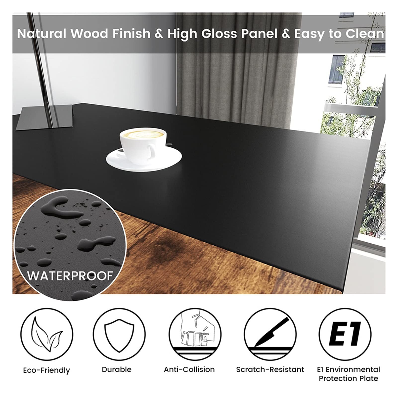 47 Inch Multi-Purpose Computer Desk - Compact Home Office Writing Desk for Laptop & PC, Space-Saving Workstation with Gaming Setup (Brown/Black) - Perfect for Small Apartments, Dorm Rooms & Gaming Stations