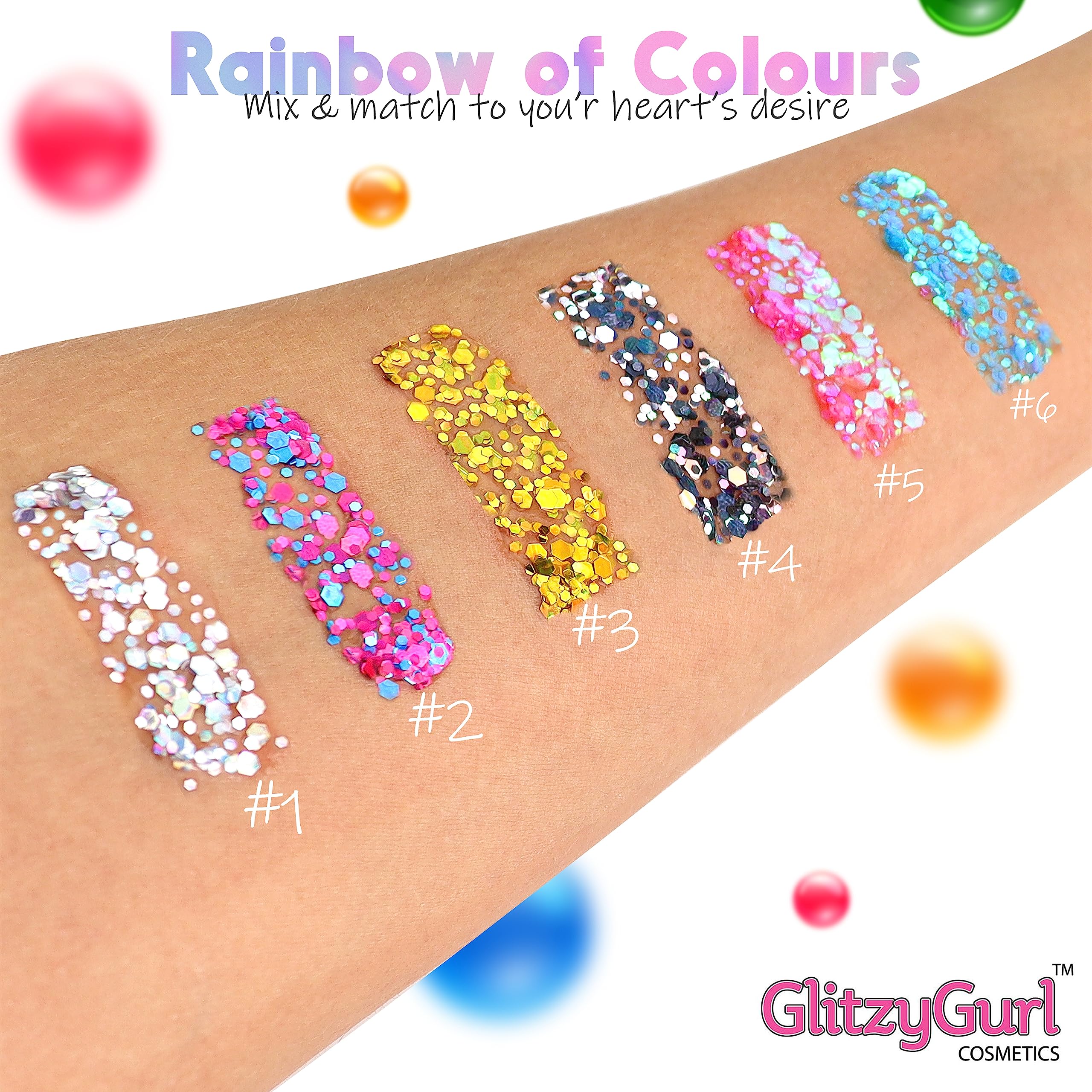 Holographic Glitter Gel for Face & Body - 50ml Cosmetic Glitter, Shimmer Makeup, Hair & Festival Glitter Gel (Golden Gurl) - Perfect for Parties, Raves & Festival Makeup Looks