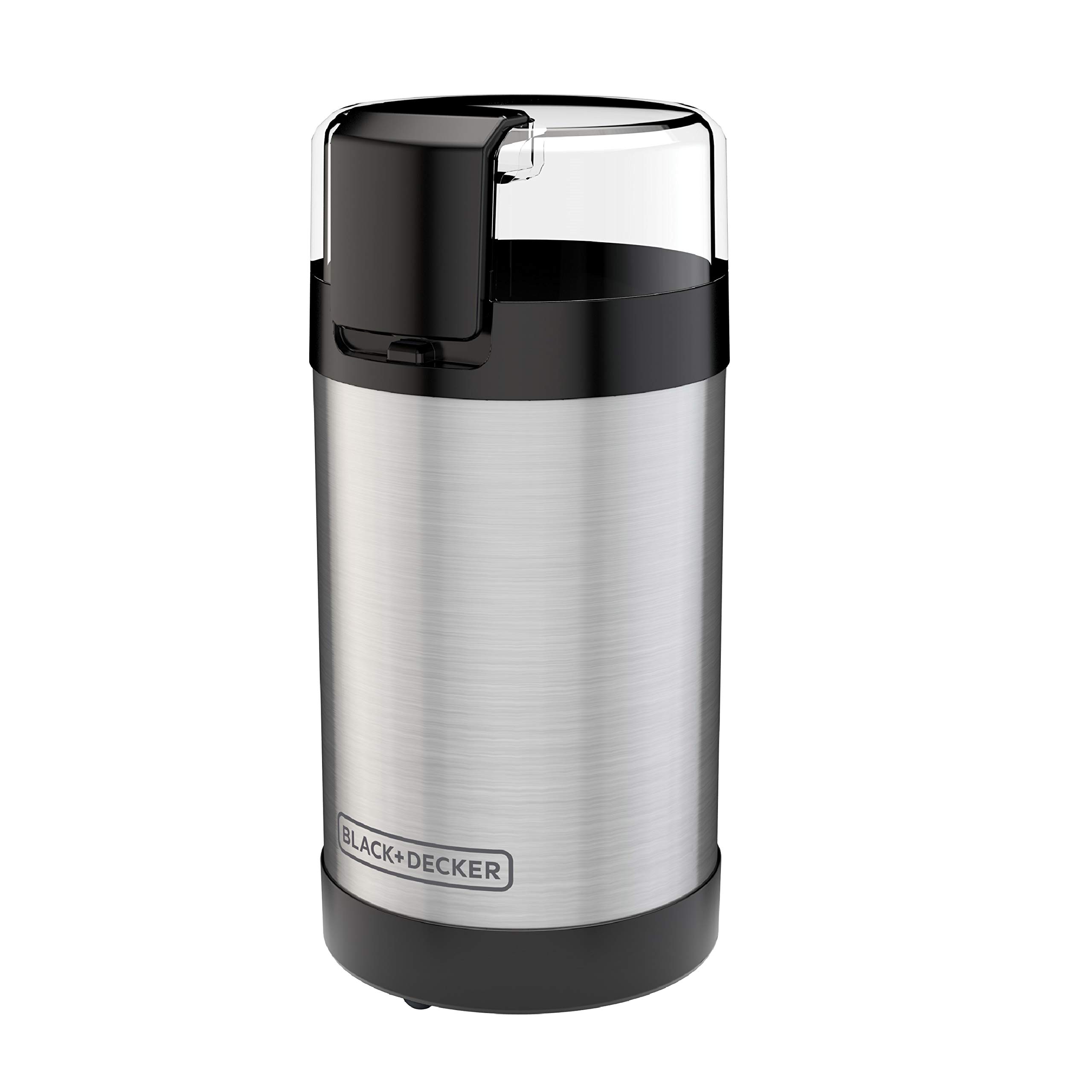 BLACK+DECKER One Touch Coffee Grinder - 2/3 Cup Capacity for Coffee Beans & Spices - 150W Stainless Steel Blades - Easy Push Button Control - Perfect for Home Brewing & Cooking