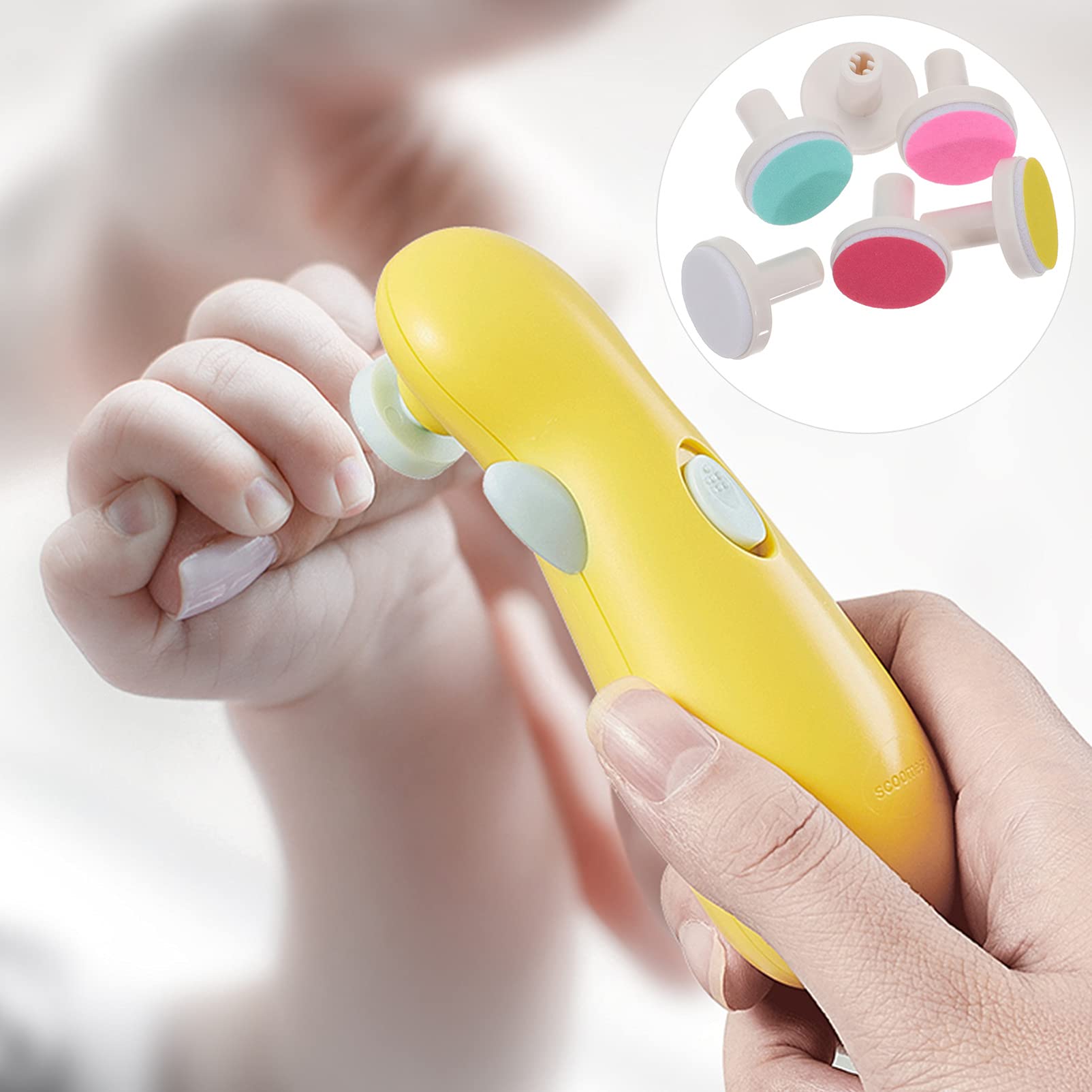 Healifty 24Pcs Baby Nail File Replacement Pads - Electric Nail Grinding Heads for Standard Baby Nail Trimmer - Safe for Newborn, Infant & Toddler - Gentle Nail Care for Smooth & Healthy Baby Nails (Perfect for Home Use & Travel)
