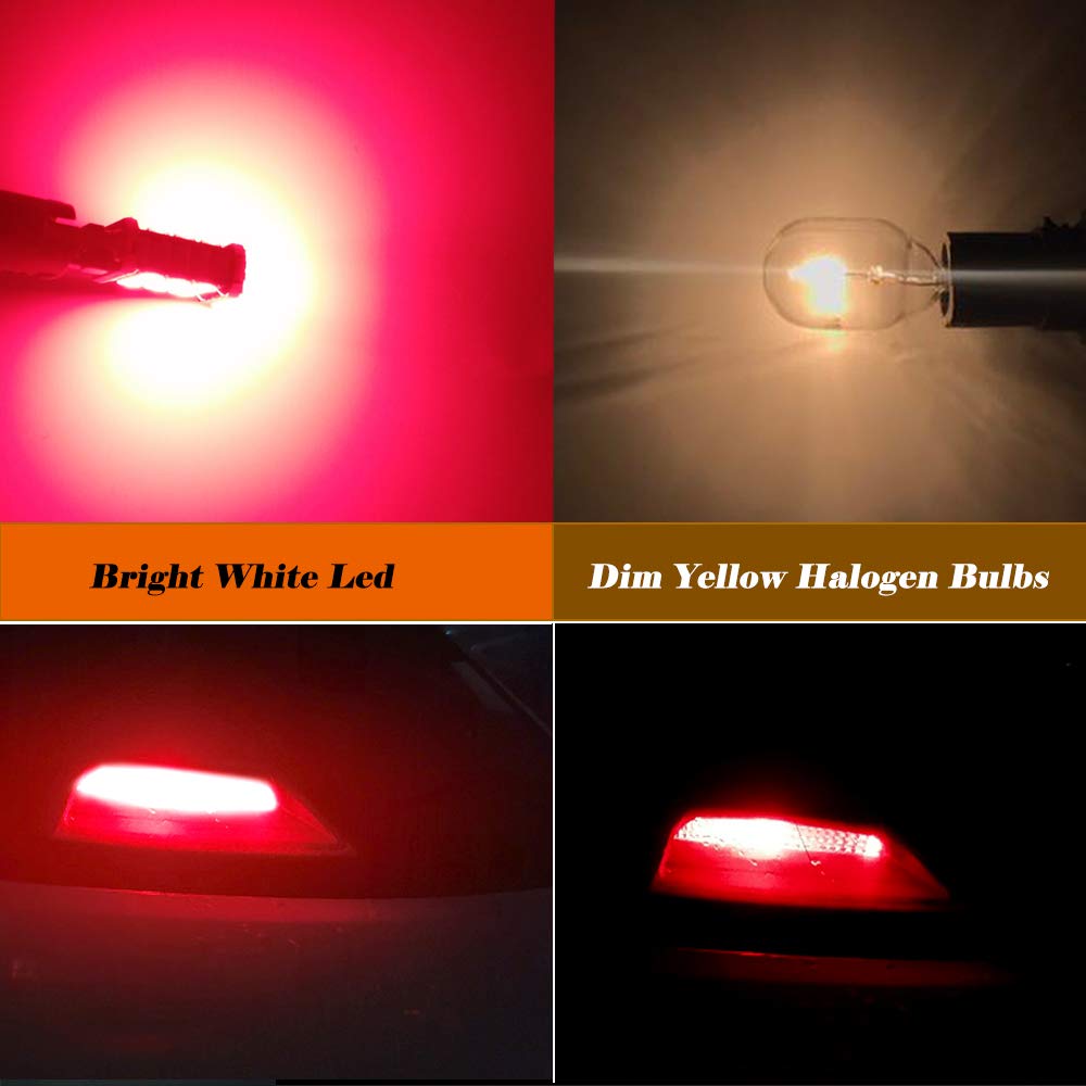 4PCS Brilliant Red 921 T15 912 W16W LED Brake Lights - Error Free 45SMD-4014 Chipsets - Compatible with 912 921 906 Bulbs - For Car, Truck Backup, Reverse, Tail & 3rd Brake Lights - Perfect for Night Driving & Enhanced Safety