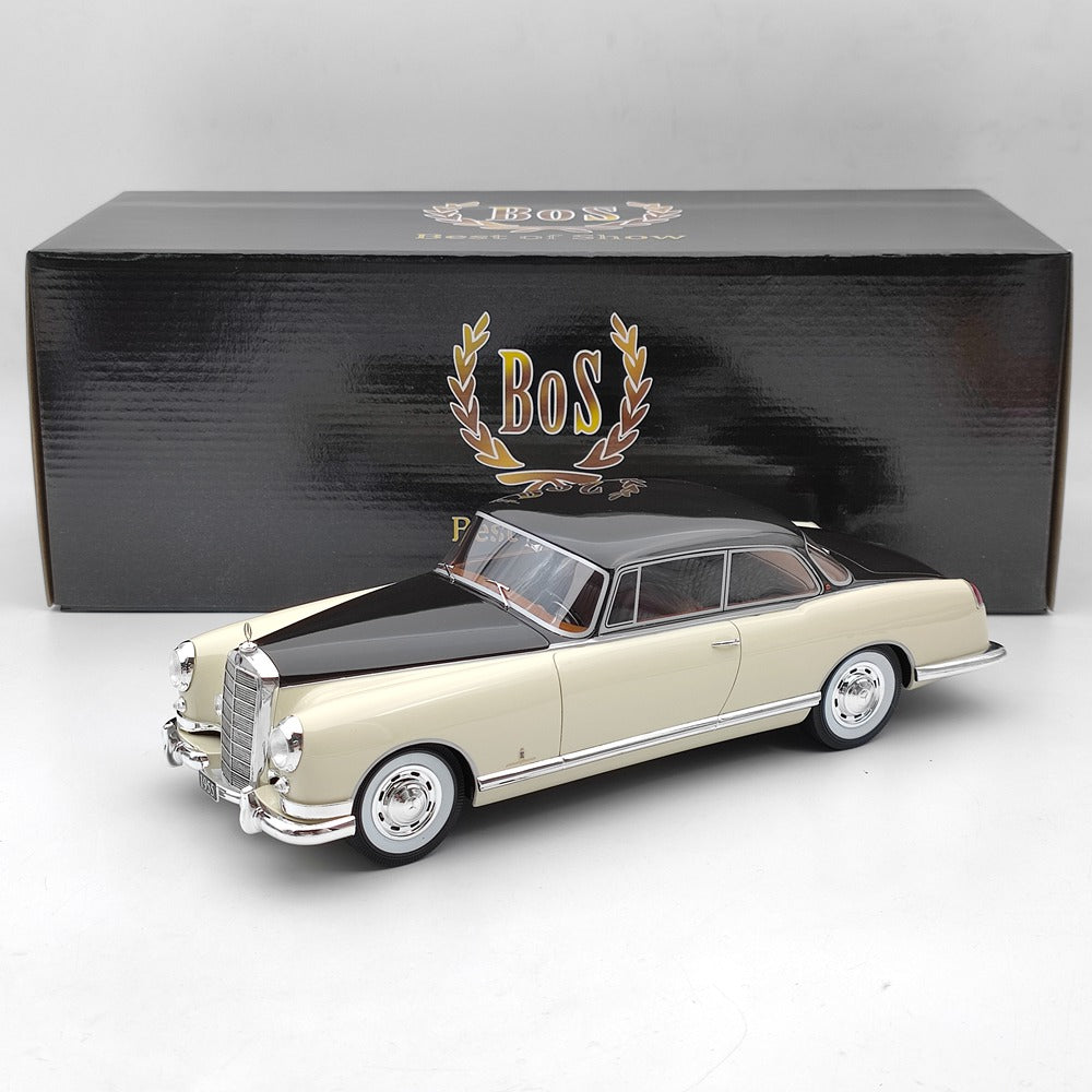 BOS 1/18 Scale Mercedes Benz 300B Pininfarina 1955 Limited Edition Black Resin Model Car - Collectible Vintage Diecast for Display & Gift Giving