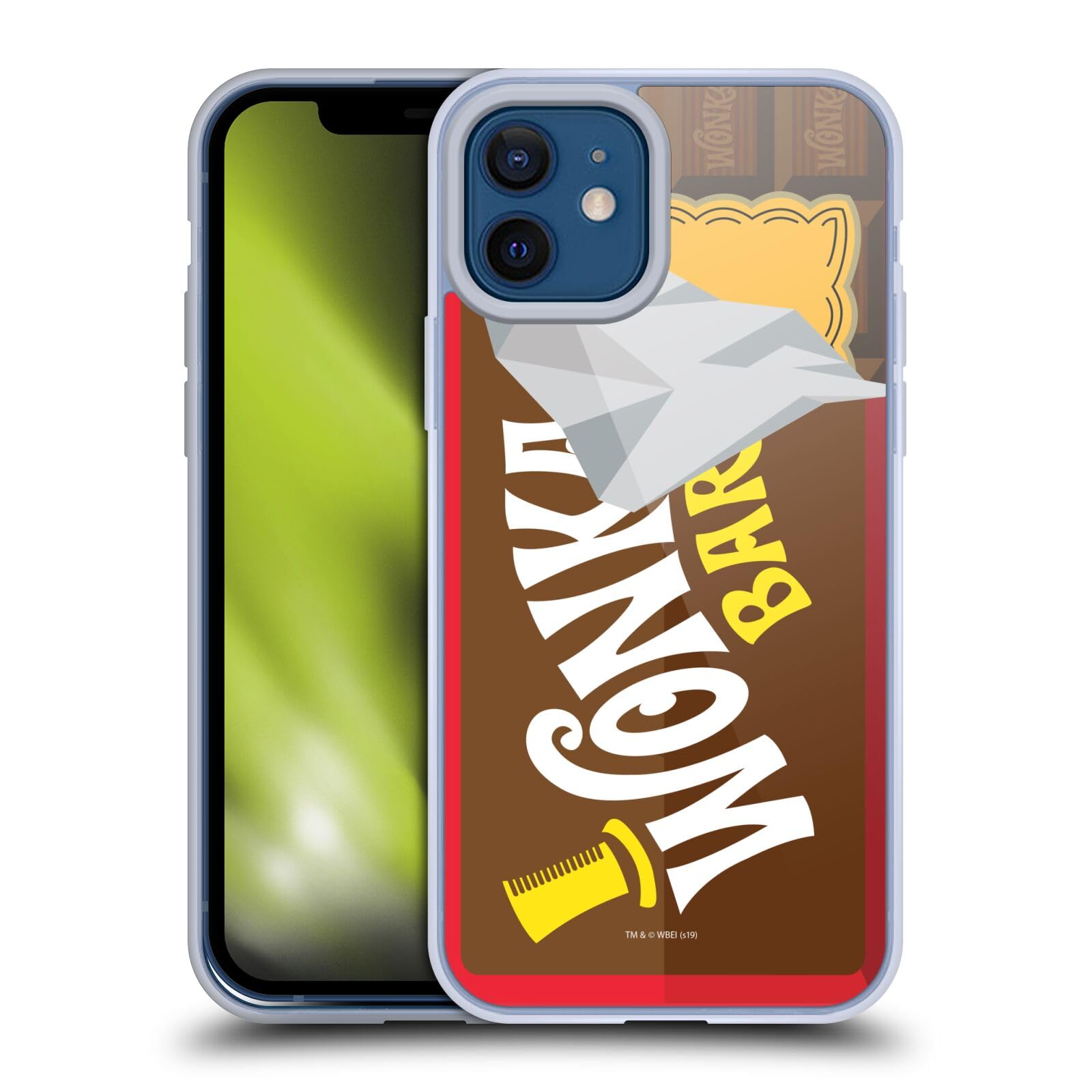Officially Licensed Willy Wonka & The Chocolate Factory Candy Bar iPhone 12 Case - Soft Gel Protective Cover for Apple iPhone 12/12 Pro - Perfect for Movie Fans & Candy Lovers