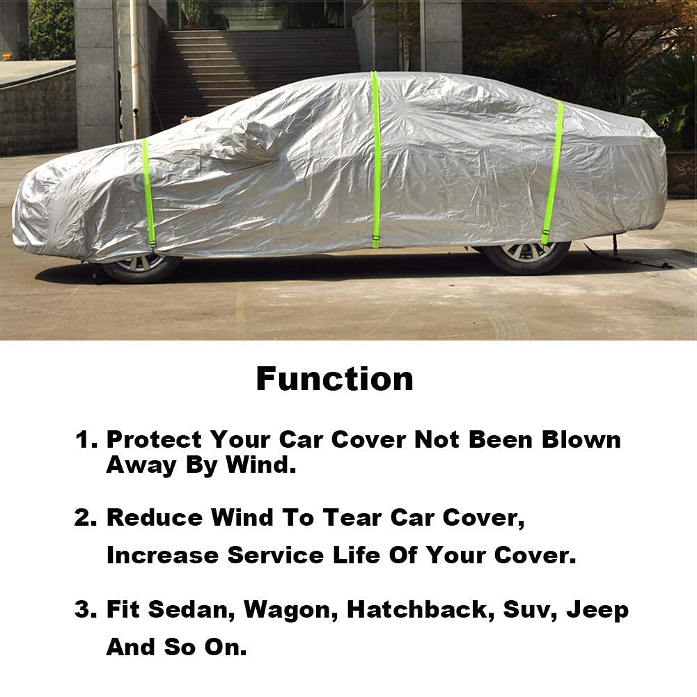 Kayme 6-Layer Waterproof All-Weather Car Cover with Windproof Straps - Universal Fit for Sedans, SUVs & Trucks - Protects from Sun, Rain, Snow & Dust (Outdoor Parking, Long-Term Storage, Travel Protection)