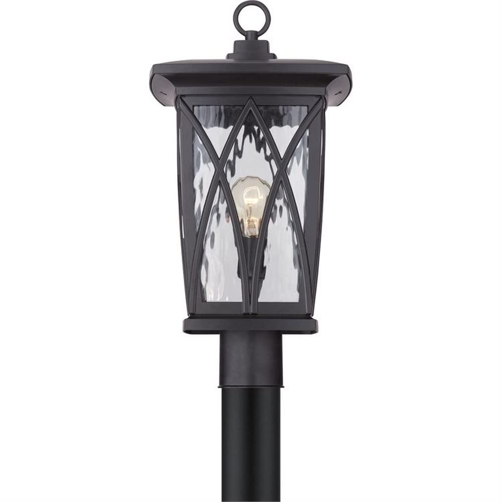 1 Light Outdoor Post Lantern - Transitional Style Black Exterior Light Fixture for Porch, Garden & Pathway - Weather-Resistant Outdoor Lighting (Model: 71-Bel-1809365) - Perfect for Entryway, Patio and Landscape Lighting