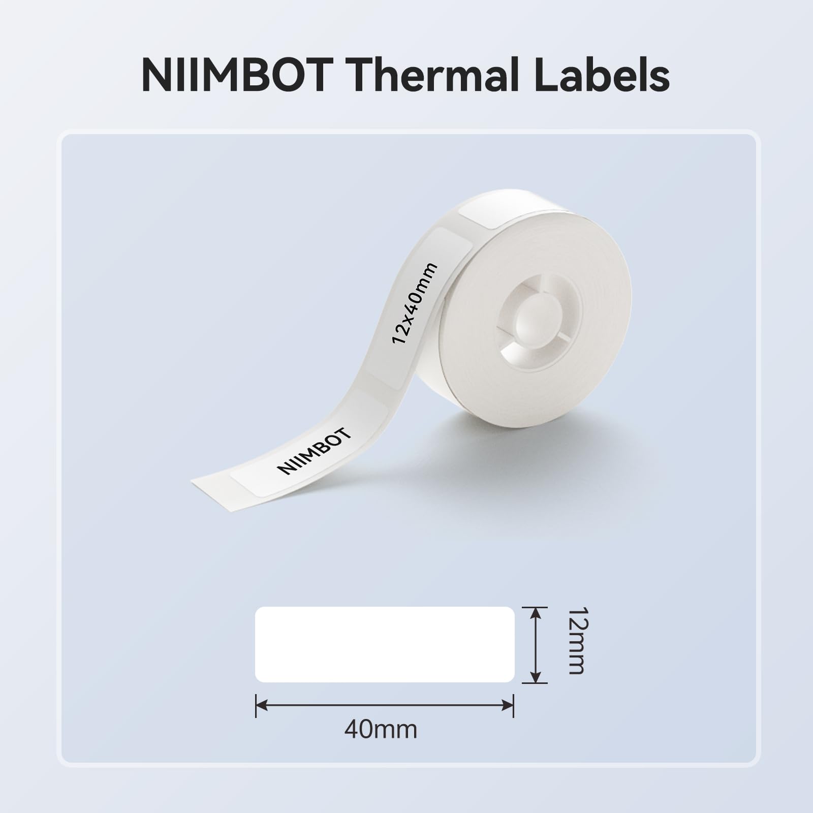 NIIMBOT D11/D110/D101 Label Maker Tape - 12mm x 40mm (0.47
