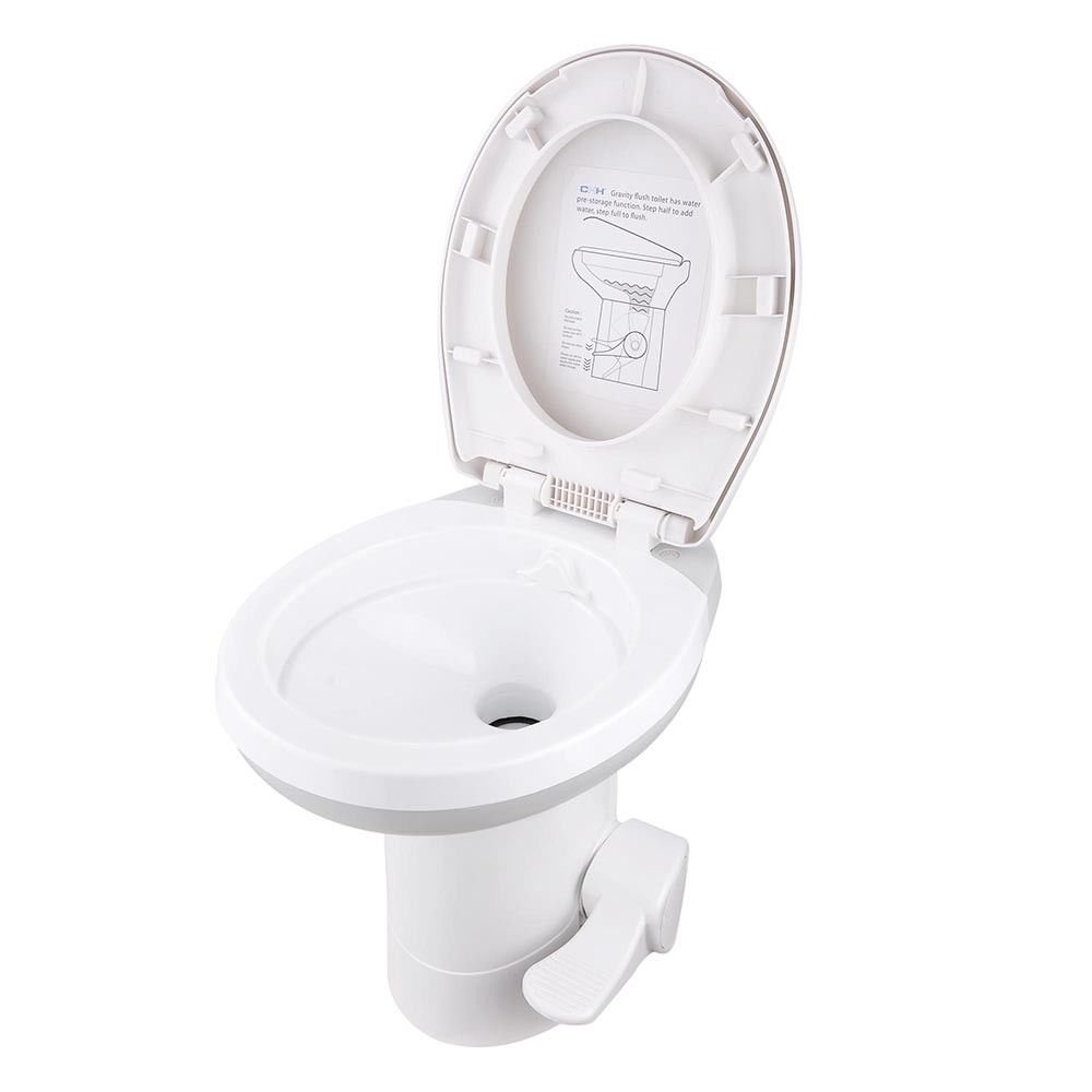 MengK CHH-3702T Gravity Flush Toilet Foot Pedal - Hands-Free RV Toilet Flushing System for Motorhomes, Caravans, Boats & Camping - Durable Water-Saving Design for Travel Trailers & Tiny Homes