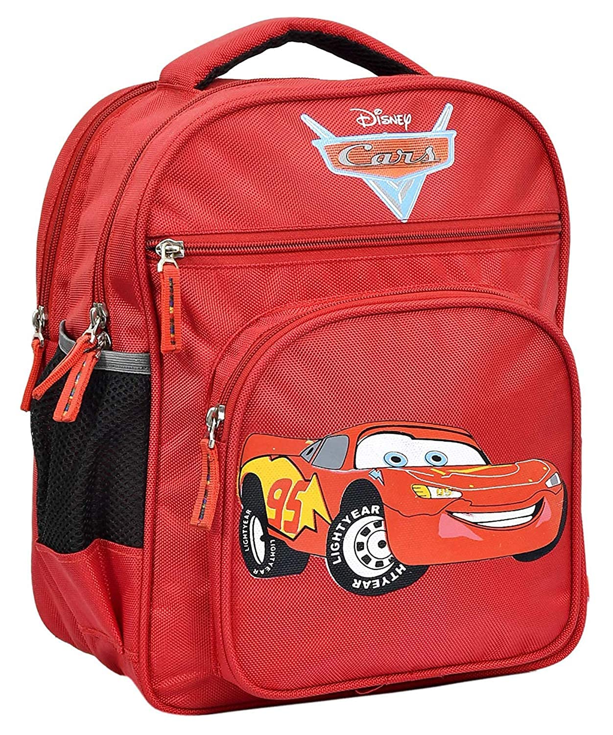 Disney Cars Print Waterproof Polyester School Backpack for Kids - Lightweight Durable Bookbag with Adjustable Straps (Red) - Perfect for School, Travel & Outdoor Adventures