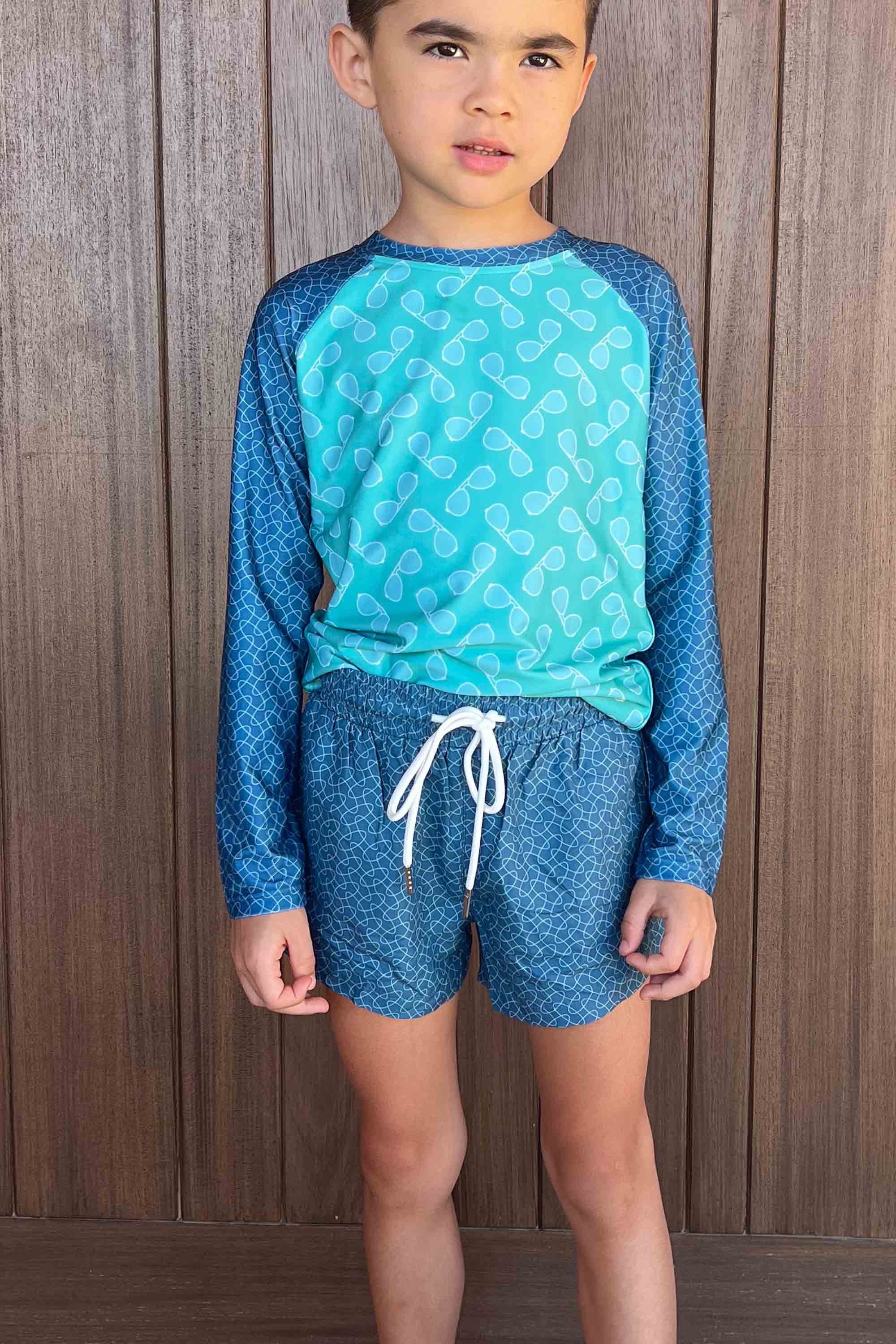 Southport Boys' Swim Trunks with Oval Design - Quick-Dry Swim Shorts for Kids, Beach & Pool Swimming, Summer Water Activities