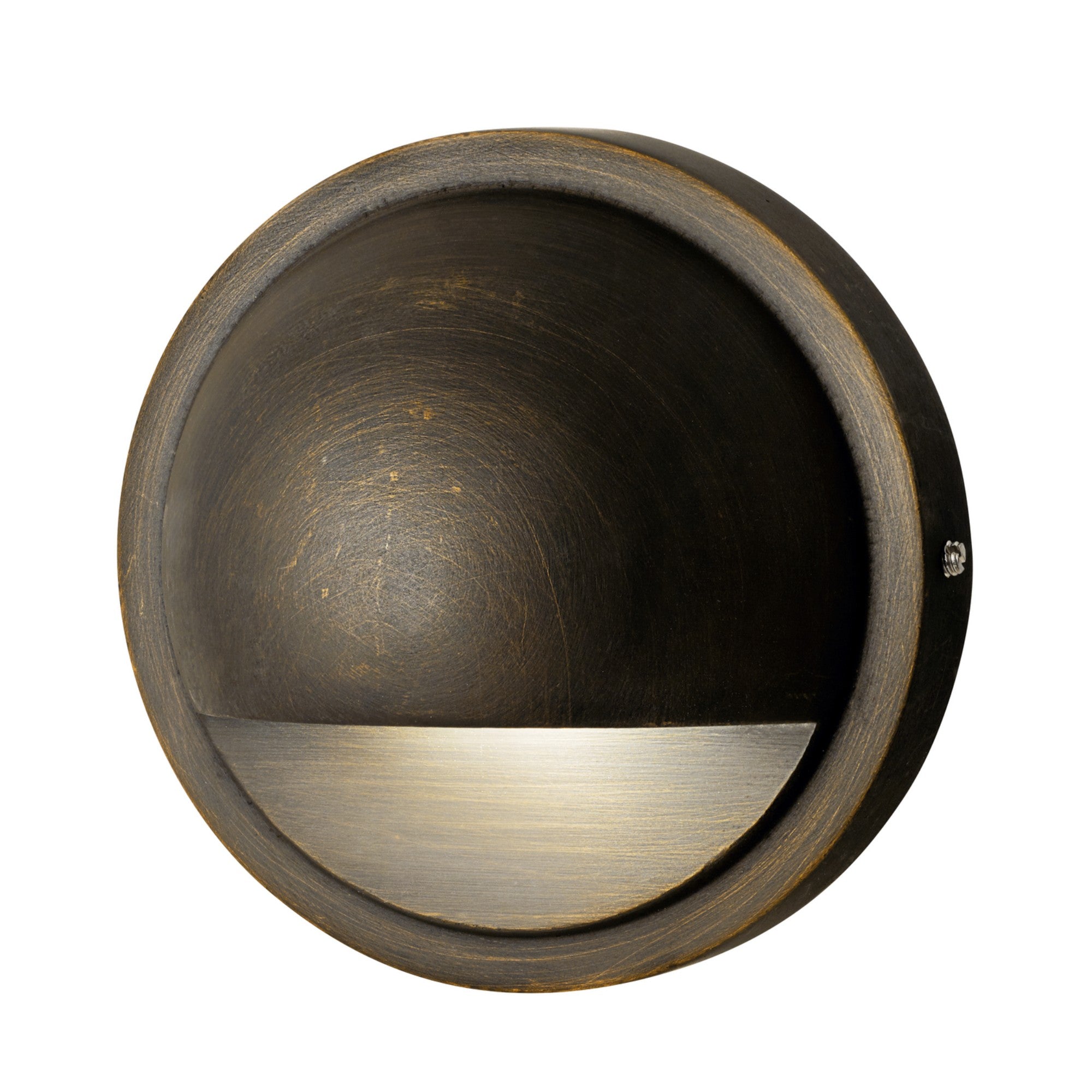 12V LED Deck Light Half Moon 3000K Warm White - Centennial Brass Finish - Waterproof Outdoor Lighting for Patio, Stairs, and Garden Pathways