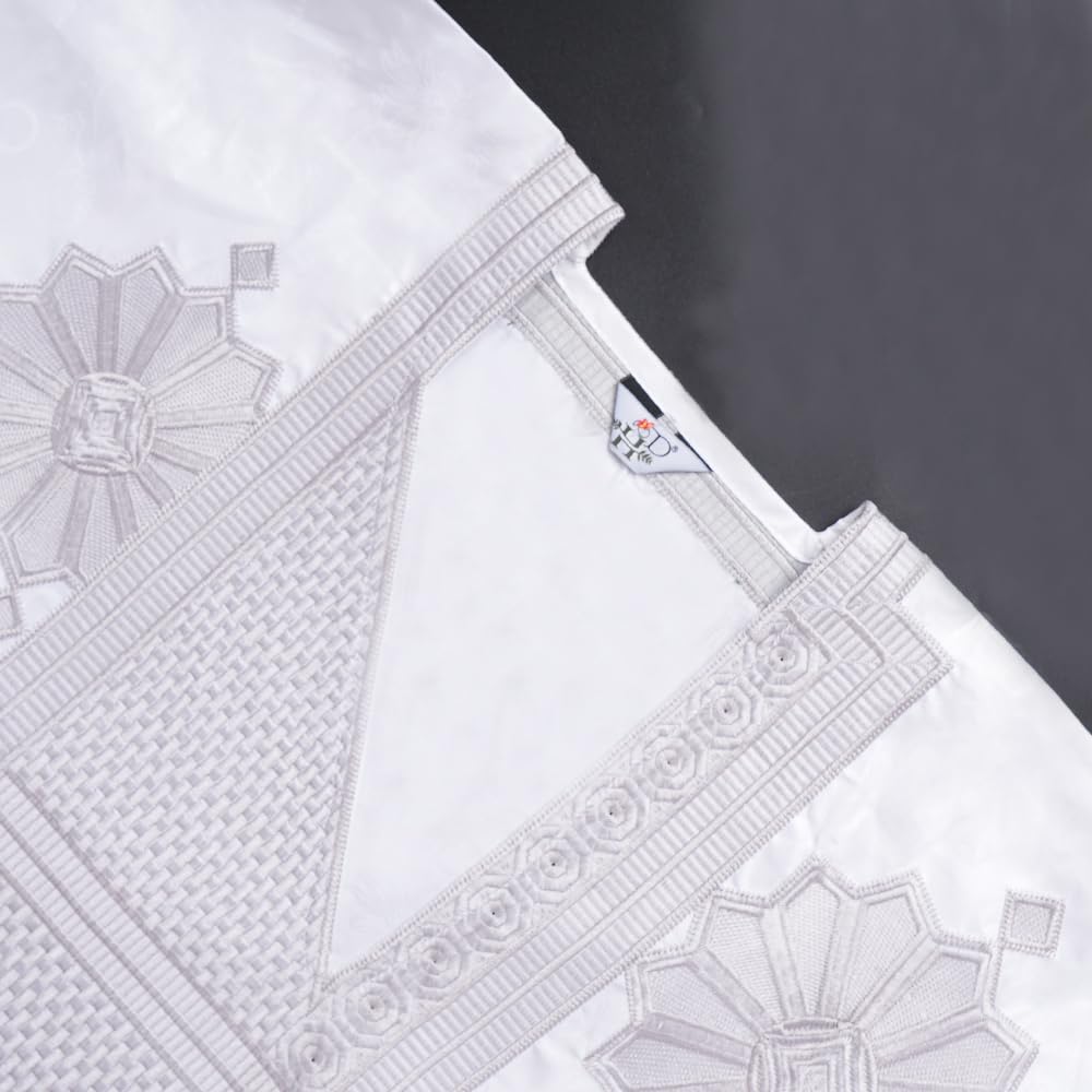 Premium African Bazin Couple Outfit - Handmade Traditional Embroidery Agbada & Boubou Caftan Set for Men | Perfect for Weddings, Cultural Events & Special Occasions