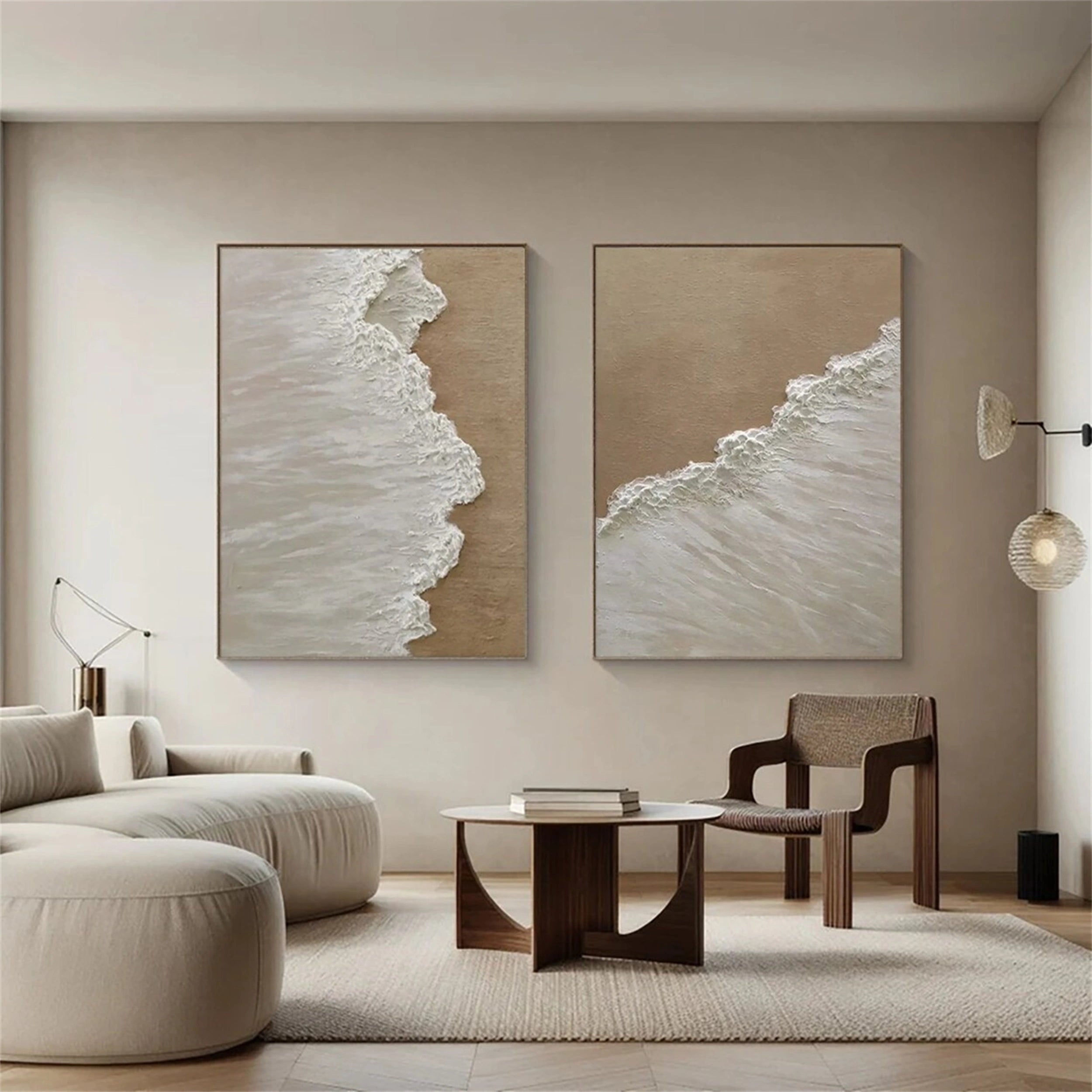 Ocean and Sky Painting Set of 2 - Beautiful Wall Art for Living Room & Bedroom Decor - #OS109 | Coastal Landscape Artwork for Home & Office
