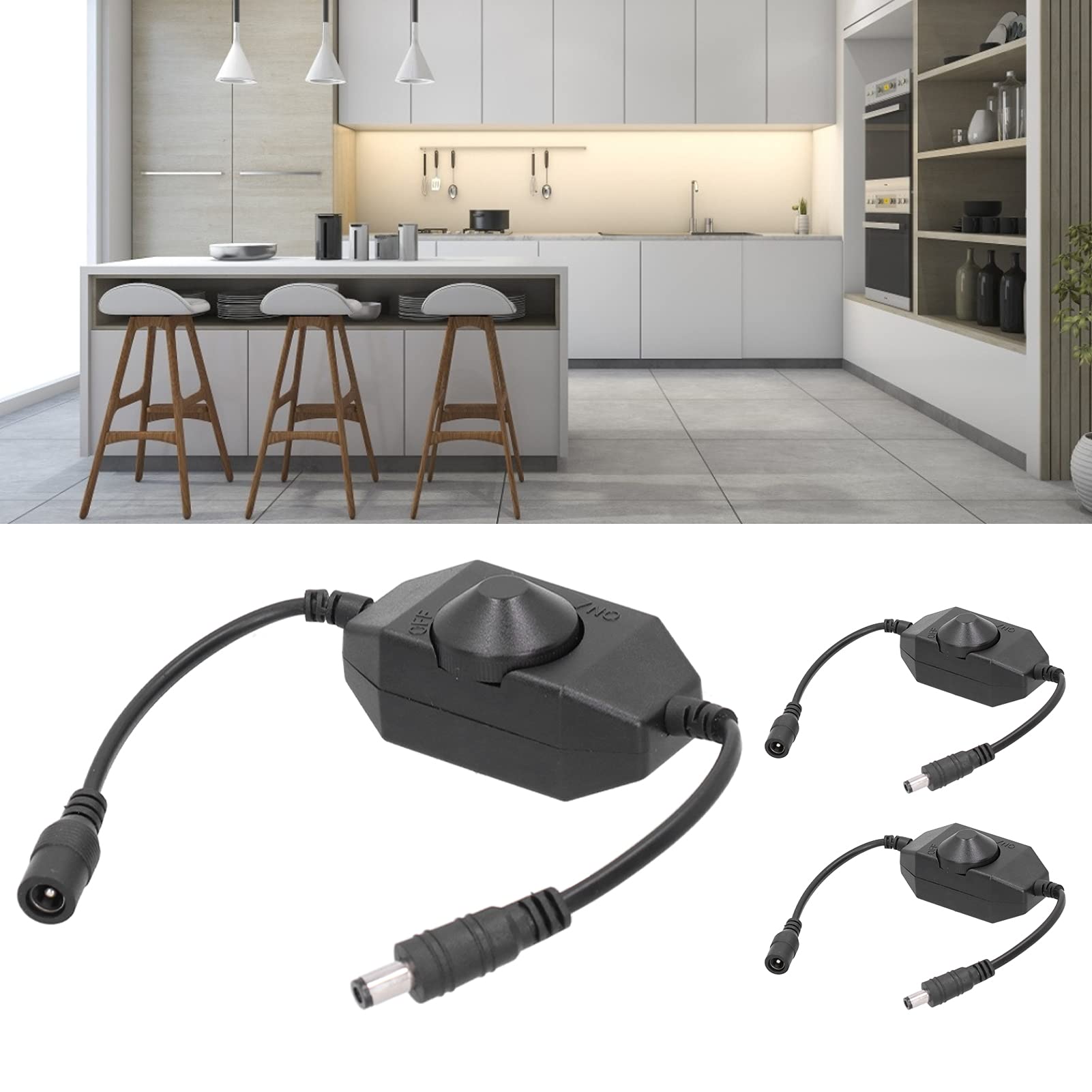 LED Strip Dimmer Adapter - Mini LED Light Brightness Controller with Adjustable Switch for DC Power Supply | Perfect for Home, Office & DIY Lighting Projects