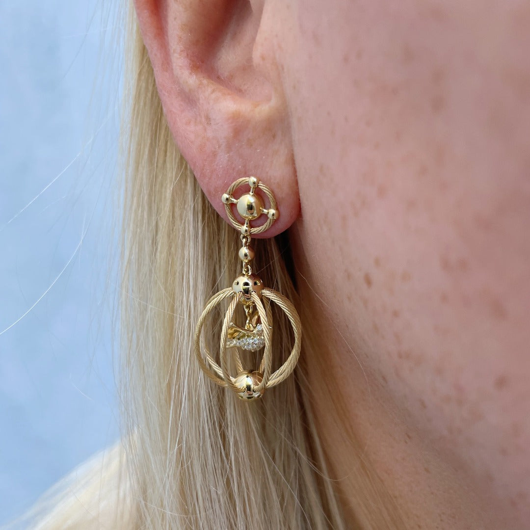 Paul Morelli Diamond Bird Cage Drop Earrings - Elegant 14K Gold Dangle Earrings for Women | Perfect for Weddings, Parties & Special Occasions