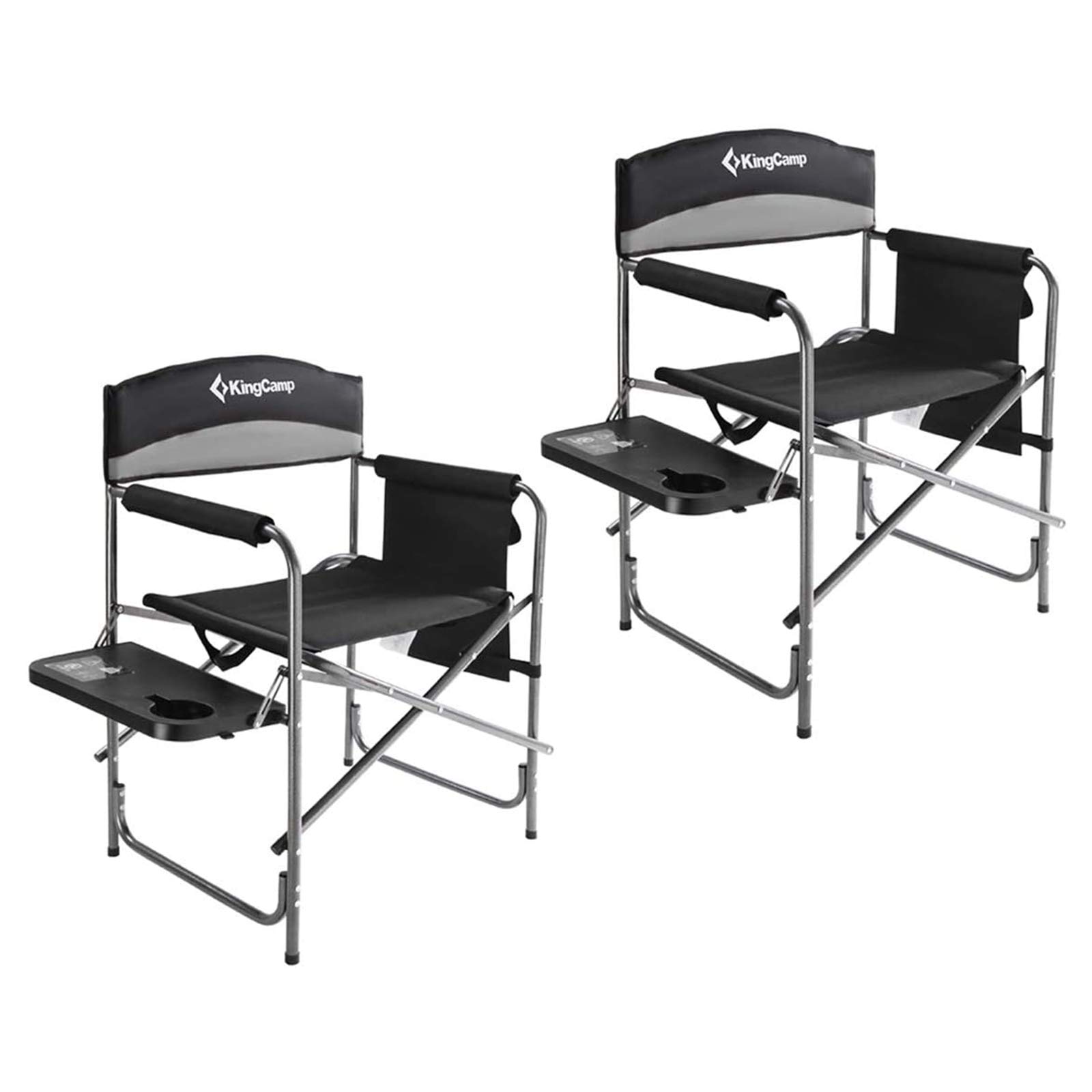 KingCamp Heavy Duty Folding Camping Chair with Side Table - Oversized Padded Director Chair Supports 396 lbs, Storage Pocket - Perfect for Outdoor Camping, Backyard, Beach & Picnic (3 Color Options)