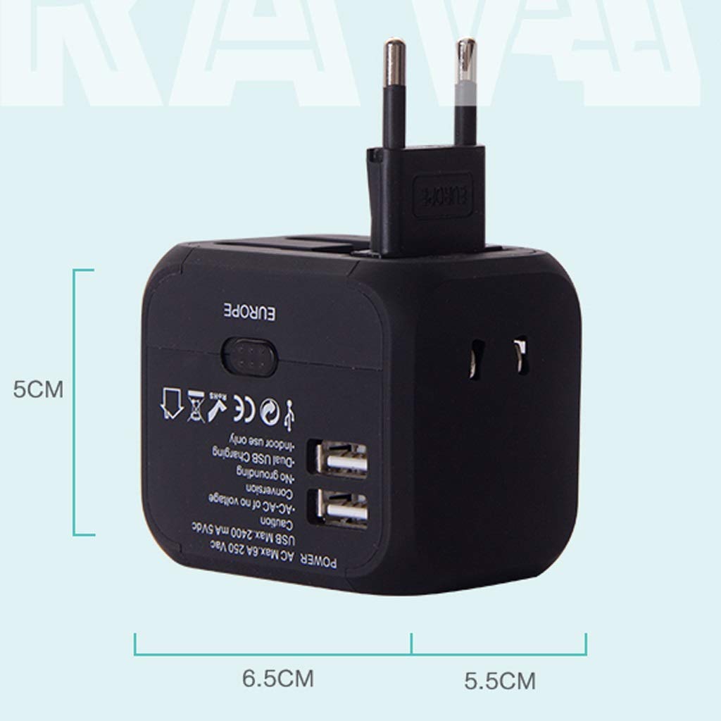 Universal Travel Power Adapter - Worldwide All-in-One Charger with USB Ports | International Plug Converter for USA, Europe, Asia | Perfect for Business Trips, Vacations & Global Travelers
