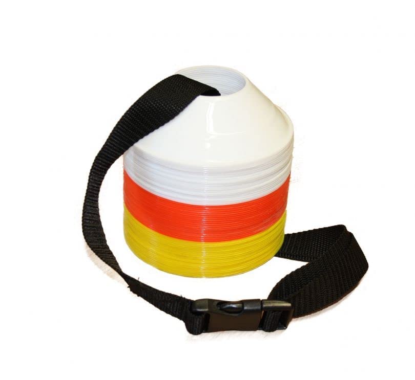 Layan Sports 10-Pack Mini Soccer Disc Cones - Durable Training Cones with Carry Strap for Soccer, Cricket, Track & Field Practice | Perfect for Drills, Agility Training & Youth Sports
