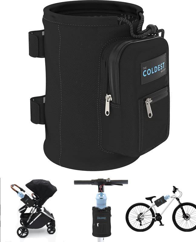 Coldest Universal Bottle Holder - Stroller & Bike Cup Holder with Large Caliber Design, Black - Perfect for Outdoor Adventures, Gym, and Daily Commutes
