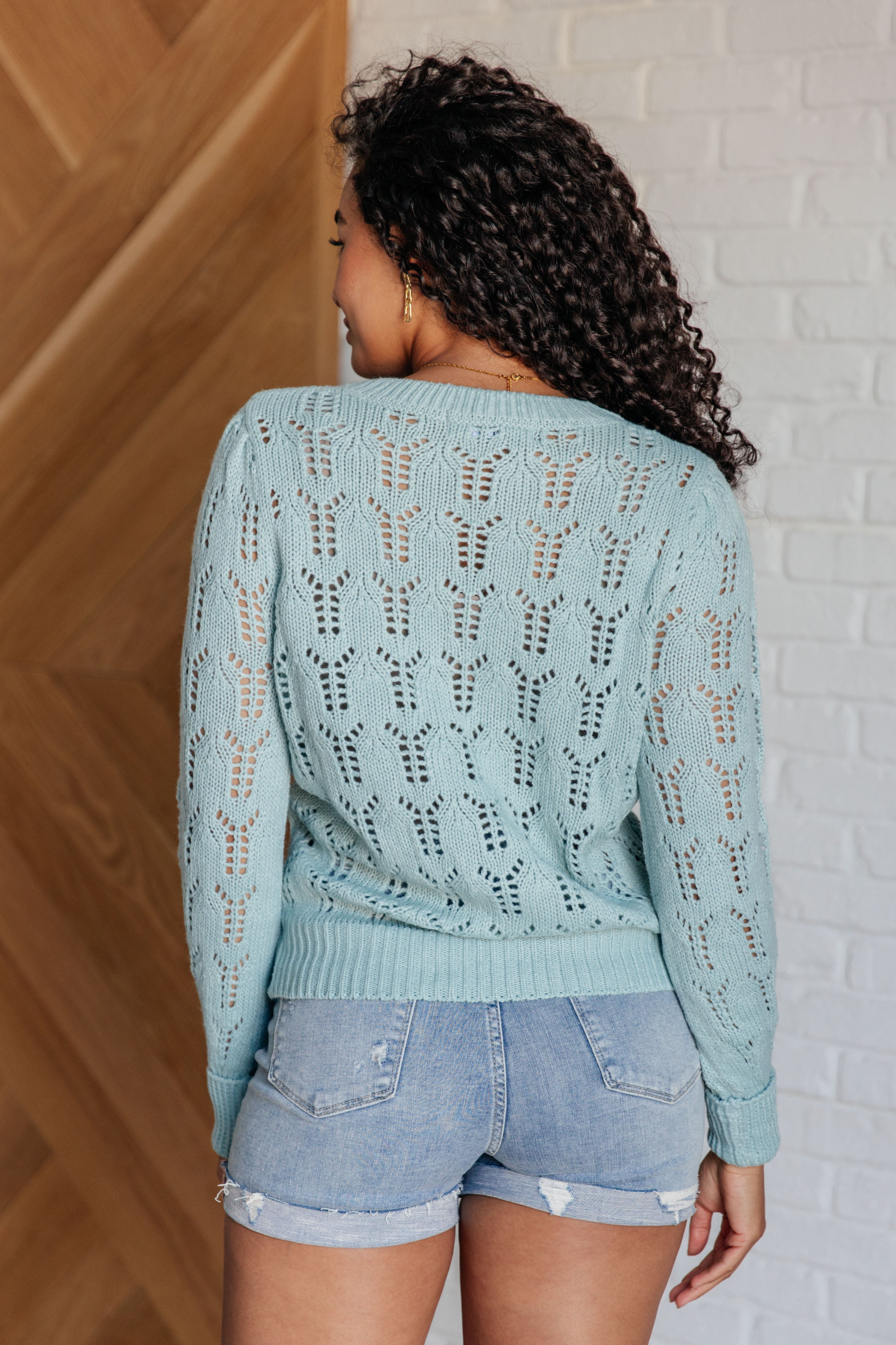 Hole In One Sheer Pointelle Knit Sweater - Women's Lightweight Lace Knit Pullover for Golf, Office & Casual Wear