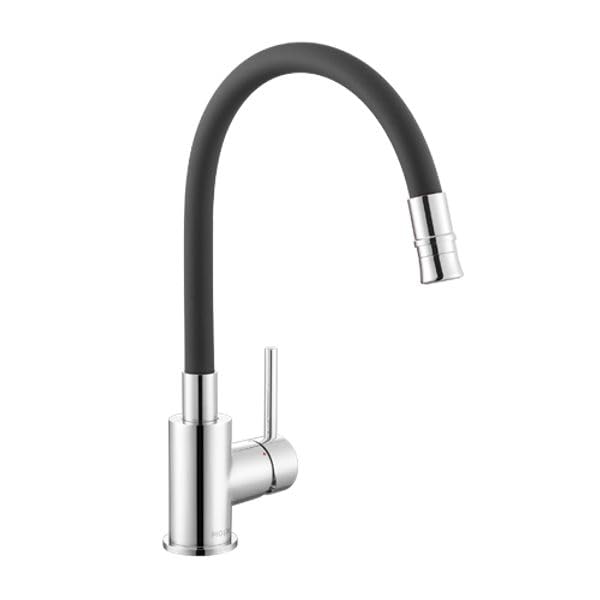 Moen 4735 Single Handle Flexible Spout Laundry Utility Faucet Chrome - Durable Stainless Steel Sink Faucet for Laundry Room, Basement & Utility Sink Installation
