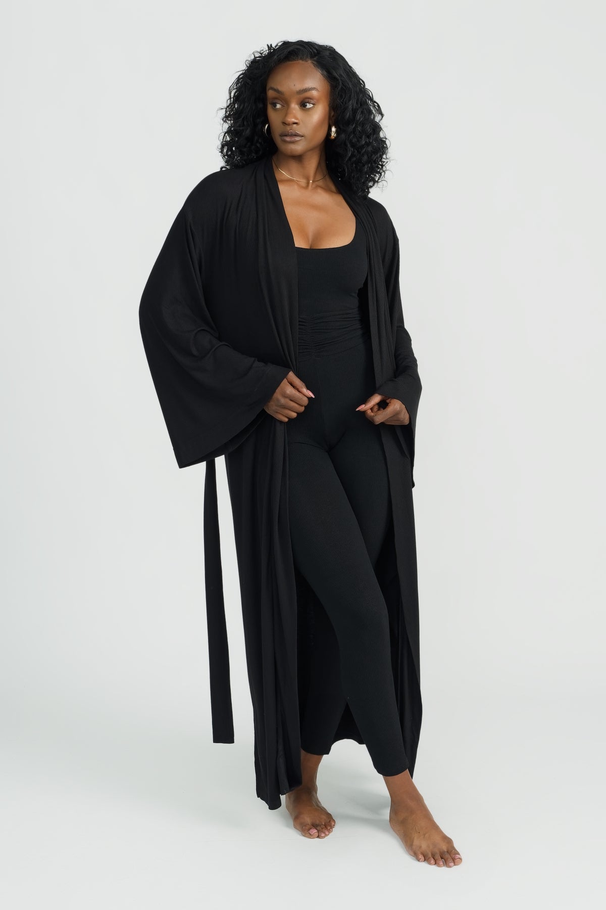 Lina Robe Jet - Soft & Comfortable Women's Bathrobe for Spa, Lounge & Relaxation at Home