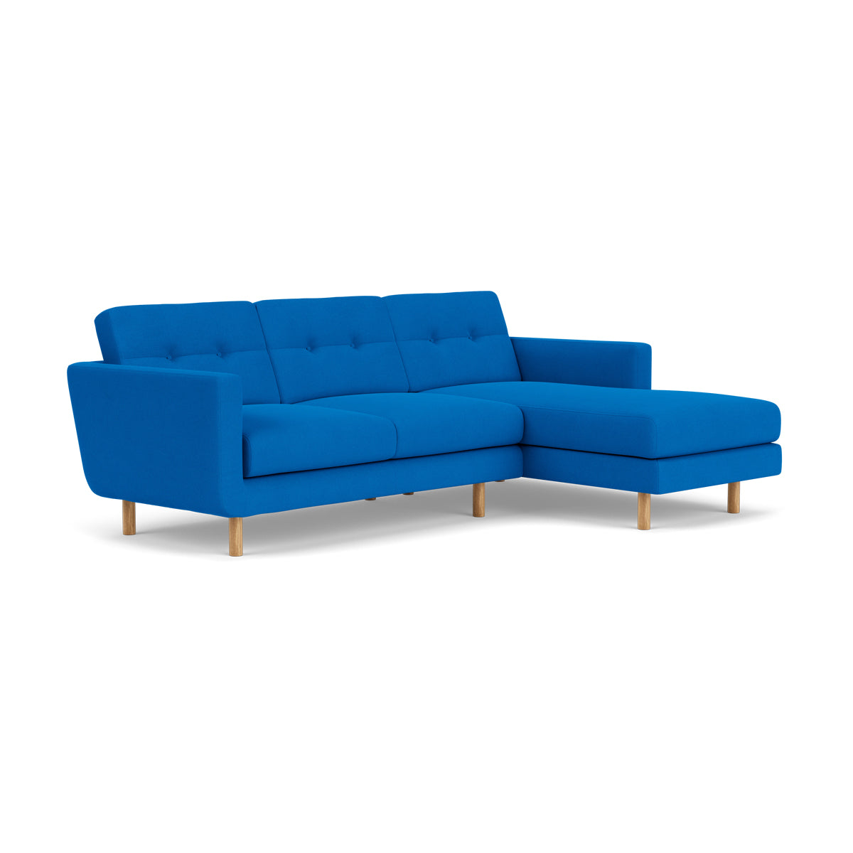 Conrad Fabric Right Chaise Sofa - Modern Sectional Couch for Living Room, Lounge & Home Theater - Comfortable Upholstered Furniture with Chaise Lounge