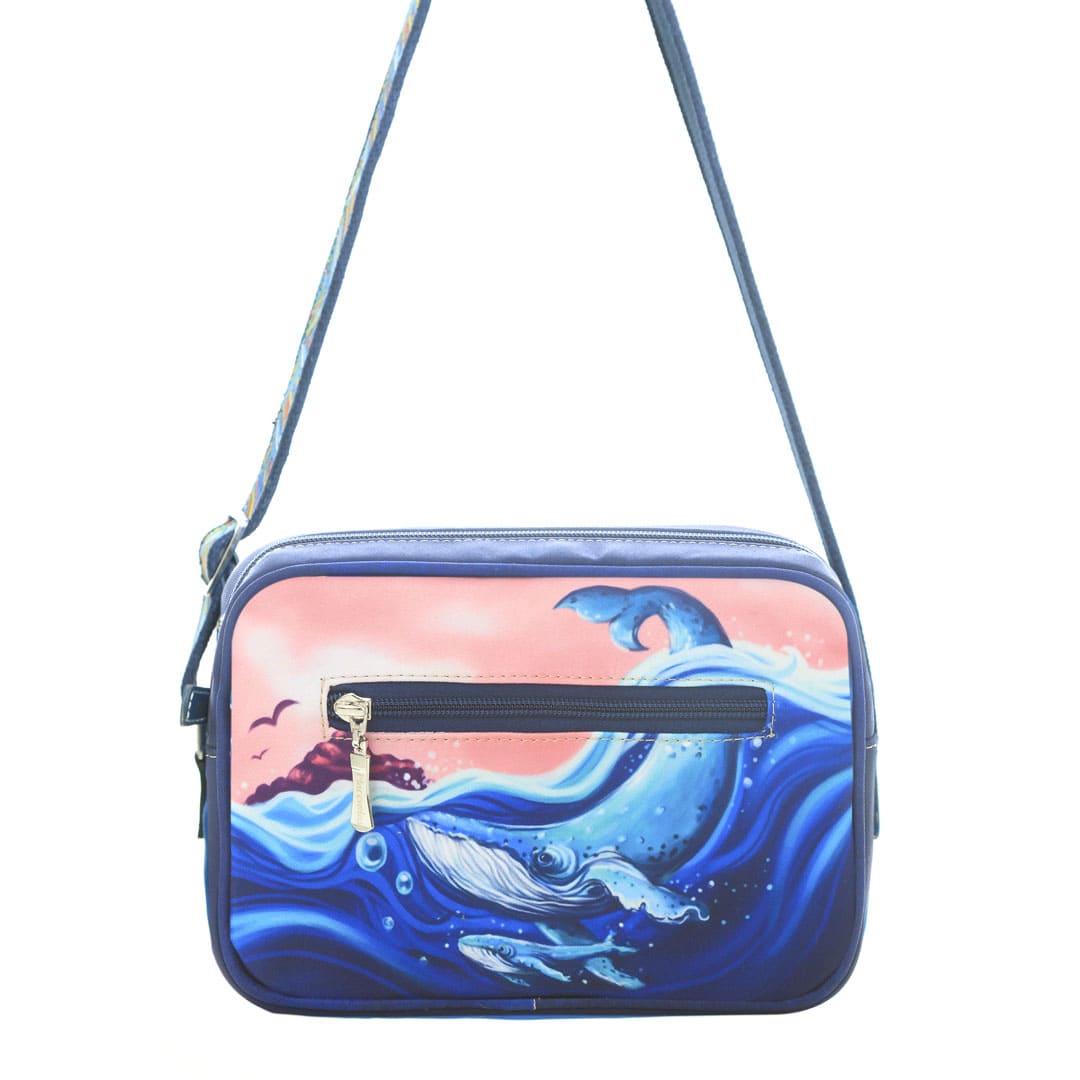 Hands-Free Gorgona Blue Crossbody Bag by Macondas - Perfect for Travel, Shopping & Everyday Use