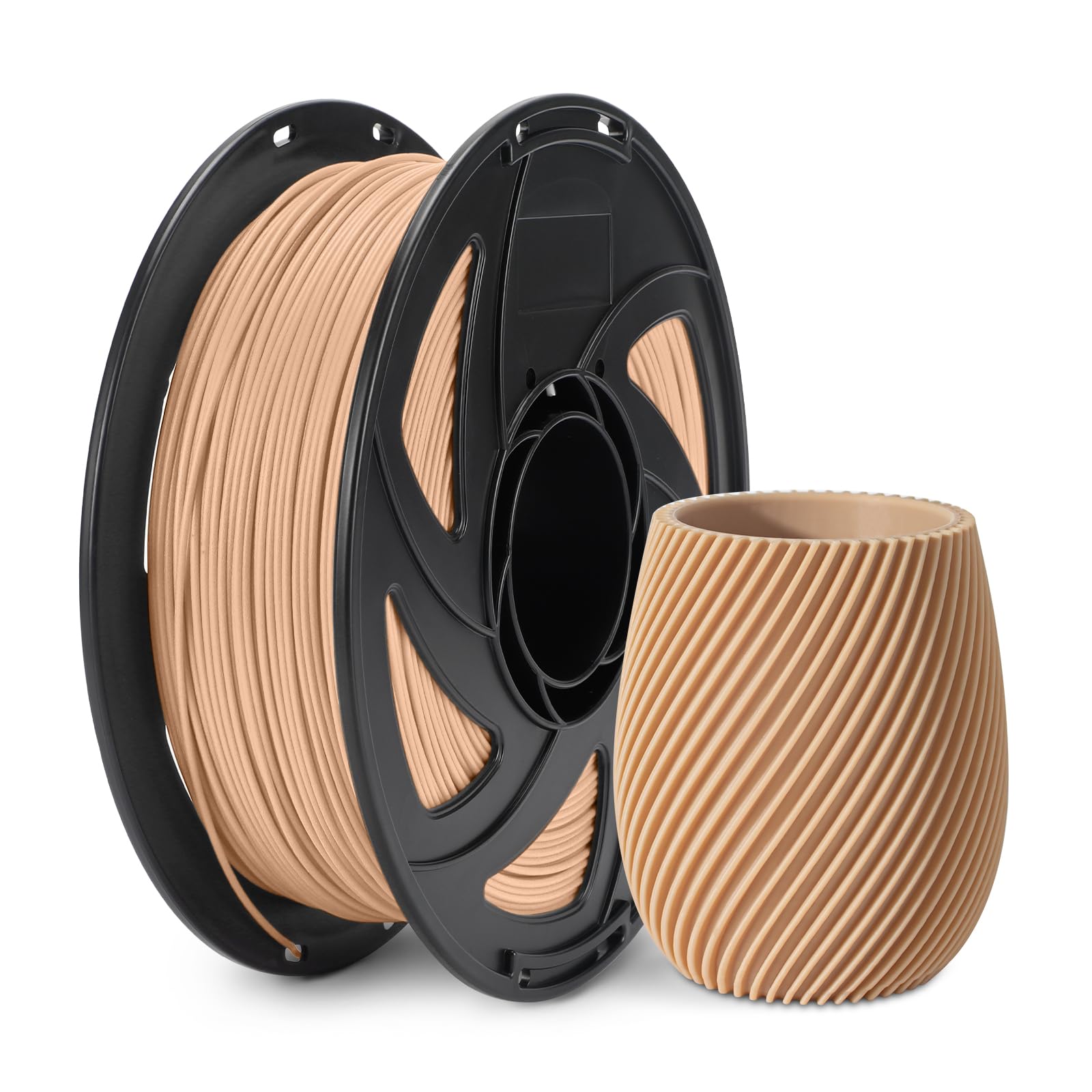 Premium 1.75mm Tan PETG 3D Printer Filament - Light Brown Matte Finish, High Strength, +/-0.02mm Dimensional Accuracy, 1kg Spool (2.2lbs) - Compatible with Most FDM 3D Printers for Cosplay Props, Functional Parts & DIY Projects