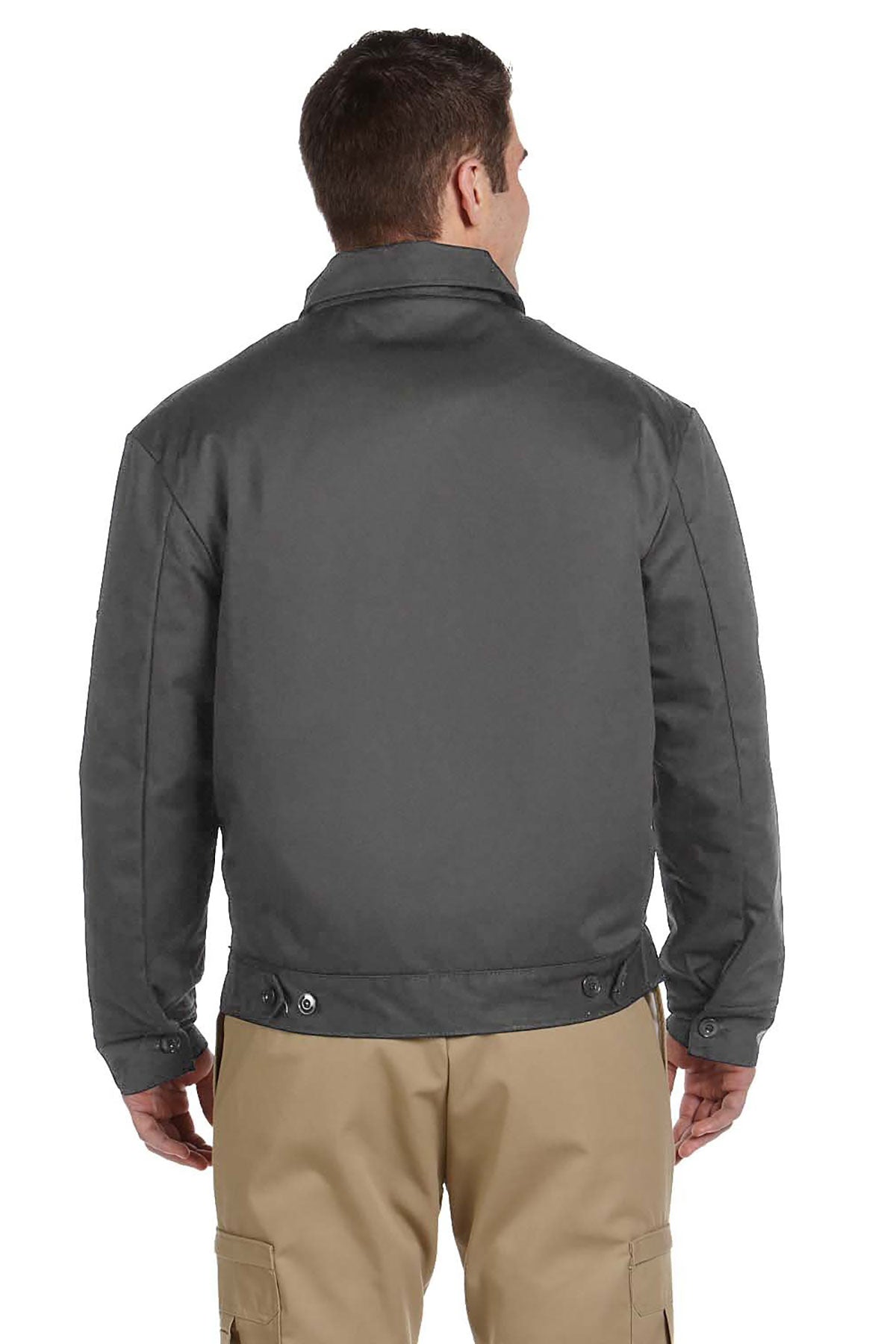 Dickies Lined Eisenhower Jacket JT15 Charcoal - Men's Workwear Jacket for Winter, Heavy Duty & Warm - Perfect for Construction, Outdoor Work & Casual Wear