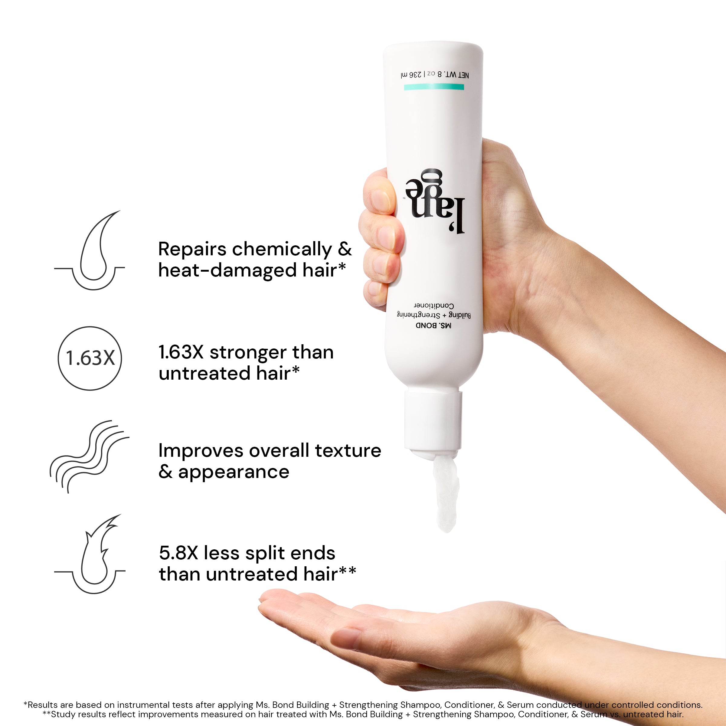 Ms. Bond Building & Strengthening Conditioner for Damaged Hair - Repair & Nourish Dry, Brittle Hair for Salon-Quality Results at Home