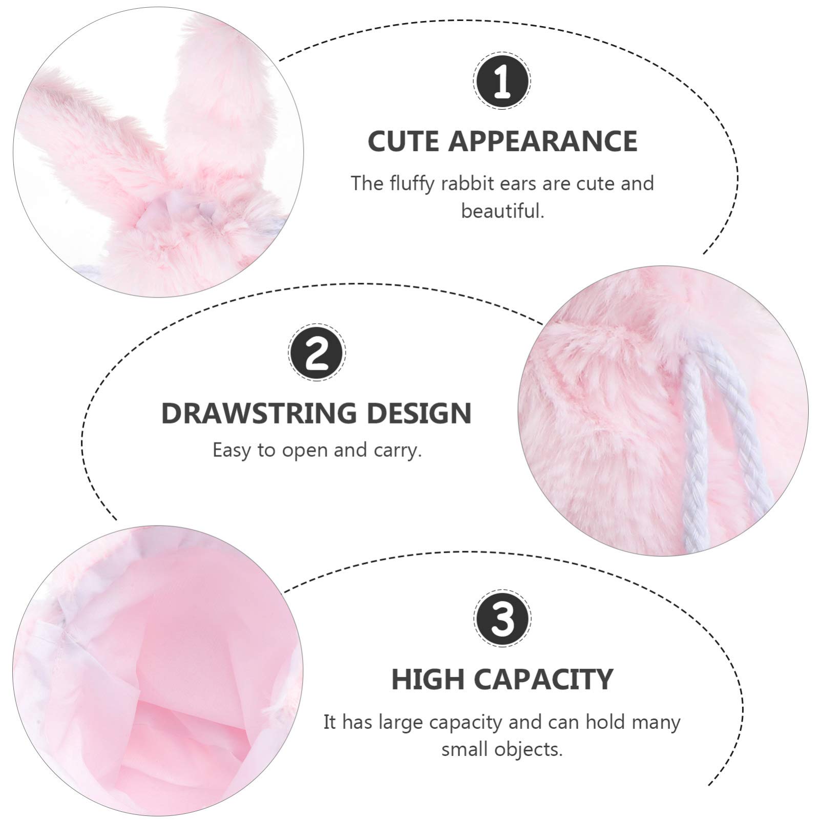 Fluffy Plush Bunny Makeup Bag - Cute Kawaii Drawstring Cosmetic Organizer for Travel, Toiletry Storage & Purse Accessories | Perfect for Girls, Teens & Women on the Go