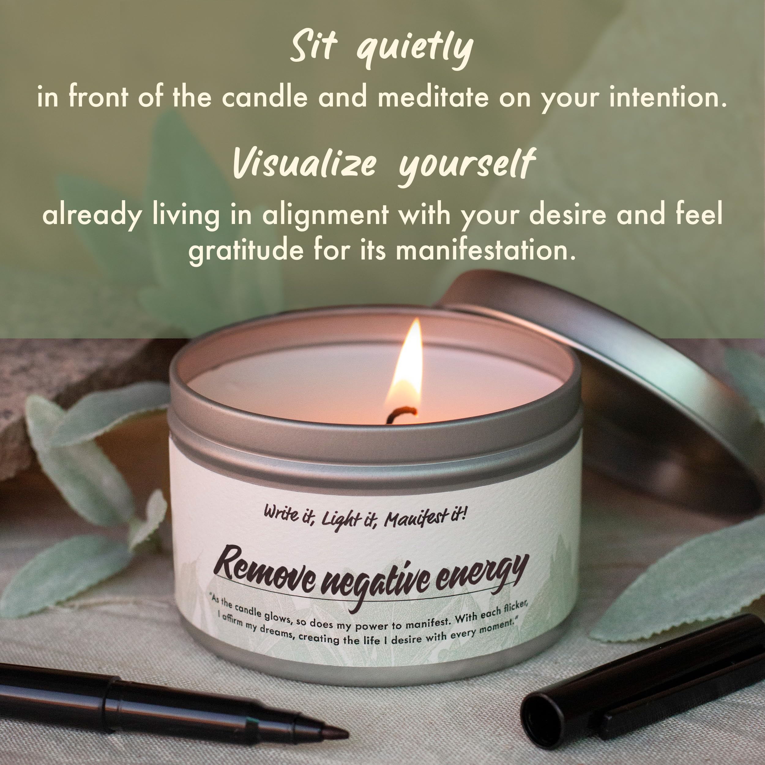 7oz White Sage Smudge Candle for Cleansing Negative Energy - Pure Sage Aromatherapy Meditation Candle for Positive Energy & Spiritual Healing - Perfect for Home Cleansing, Yoga, Reiki & Gift Giving