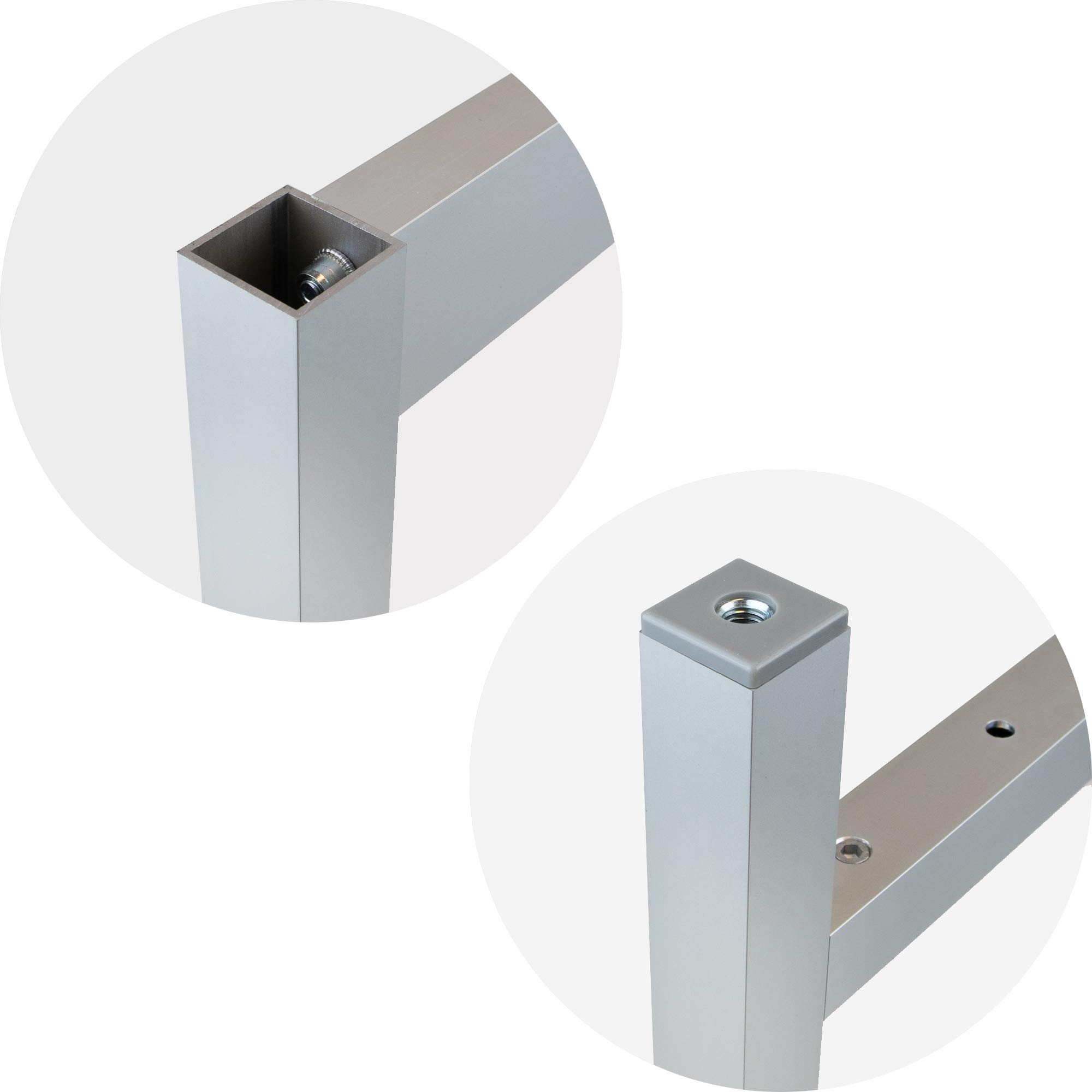 3-Pack Aluminum Rectangular Feet for Locker Room Benches - Matt Anodized Side Legs for Durable Bench Seats | Perfect for Gym, Locker Room & Commercial Seating Areas