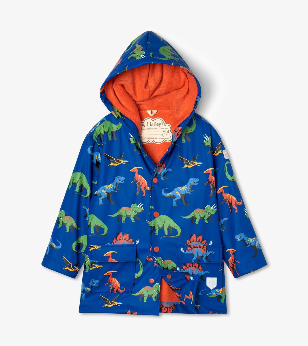 Hatley21 Friendly Dinos Waterproof Raincoat for Kids - Dinosaur-Themed Outdoor Play & Rainy Day Protection