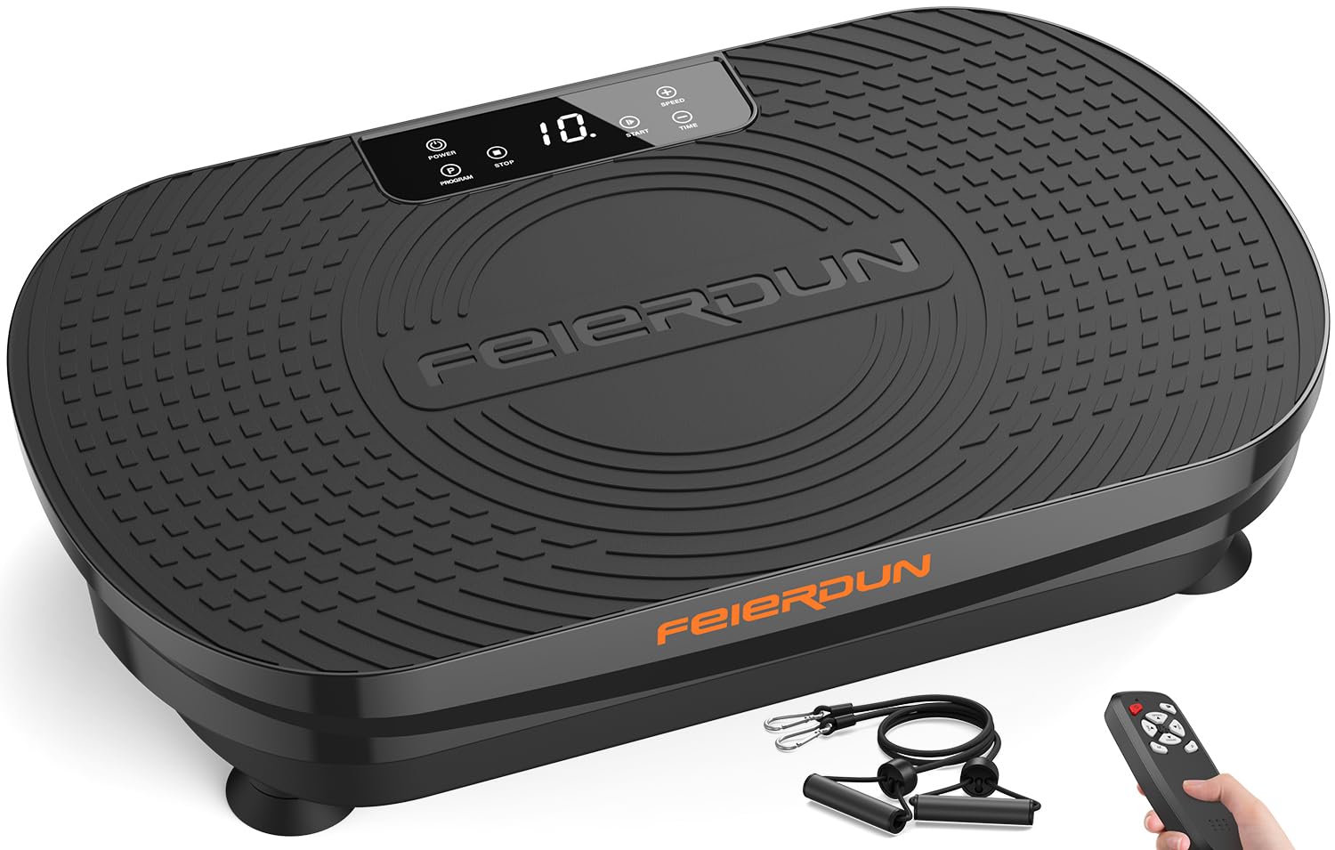 FEIERDUN Vibration Plate Exercise Machine for Weight Loss & Toning - Whole Body Vibration Platform with Resistance Bands & Remote Control - Home Gym Workout Equipment for Fitness & Recovery