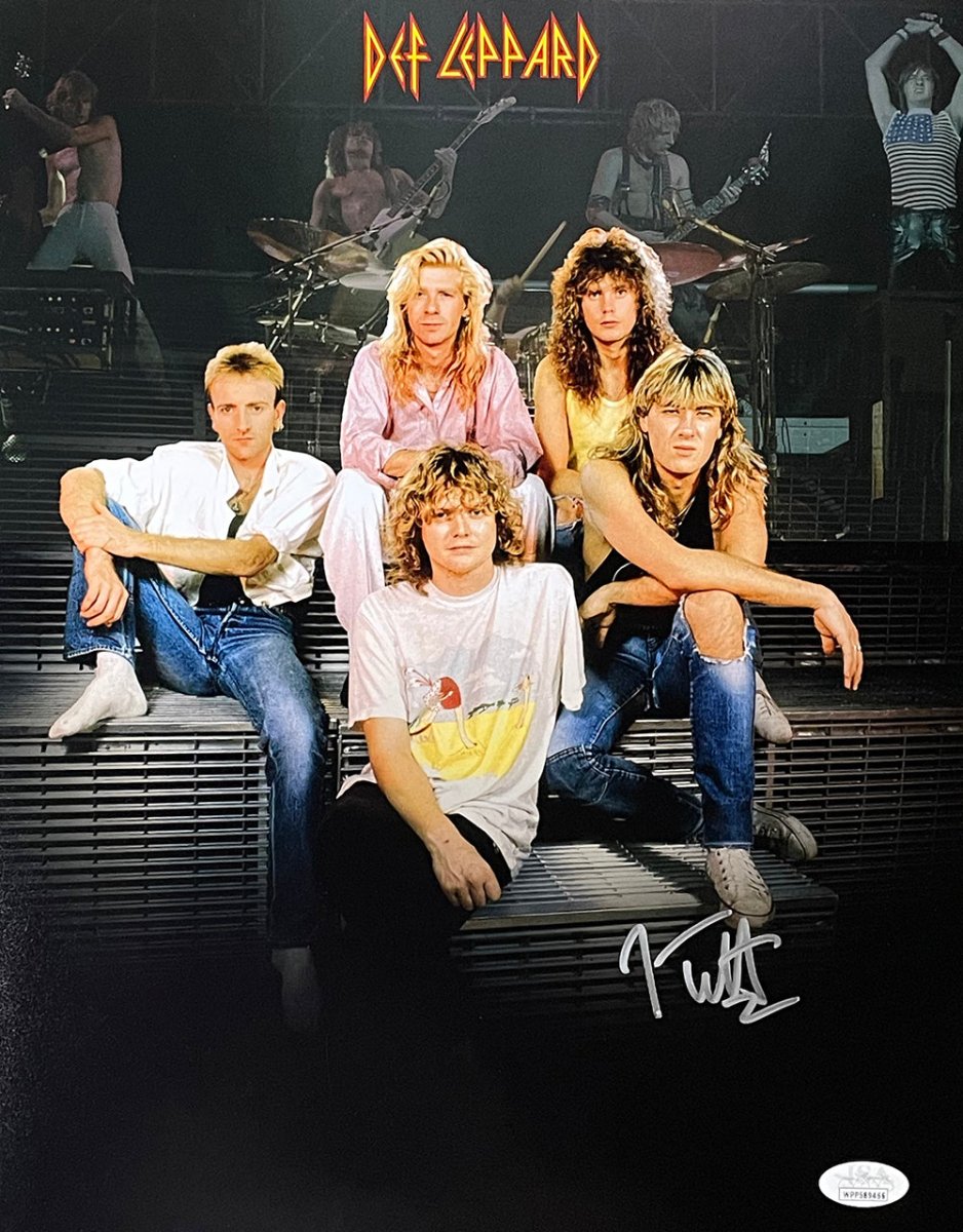Joe Elliott Autographed 11x14 Def Leppard Band Collage Photo with JSA COA - Perfect for Rock Music Fans, Collectors & Wall Decor