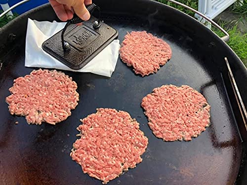 Premium LavaLock Flat Top Griddle Grate for UDS 55 Gallon Drum Smokers - Heavy Duty Steel Grill Plate with Handles - Compatible with Weber Smokey Mountain WSM & Kettle Grills - Perfect for BBQ, Smoking, and Outdoor Cooking