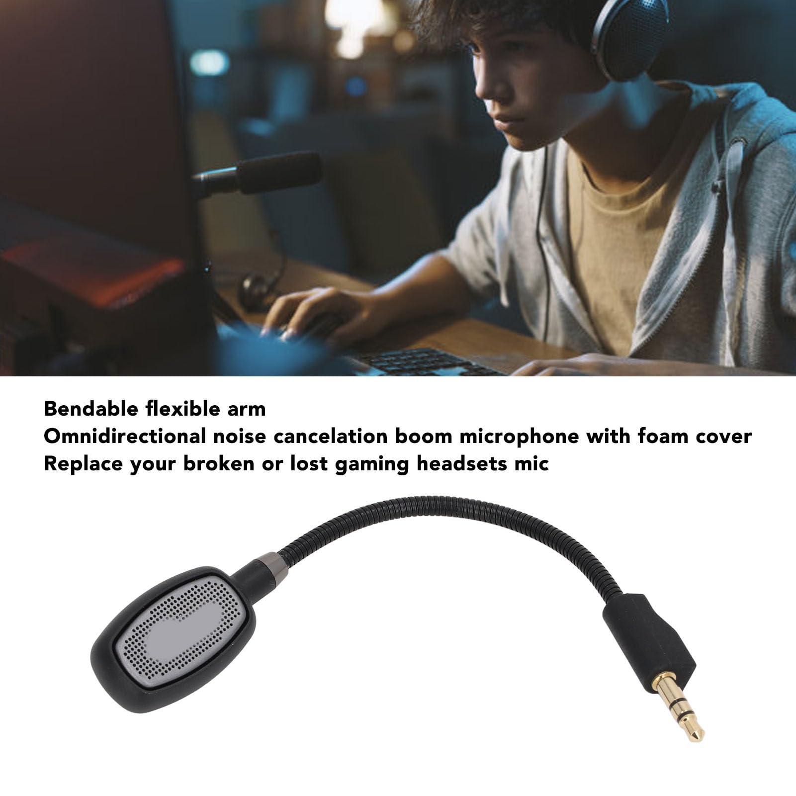 Replacement Microphone for PRO X Wireless Gaming Headsets - Detachable Noise Cancelling Mic with Foam Cover for PC, PS5, Xbox - Perfect for Streaming & Competitive Gaming