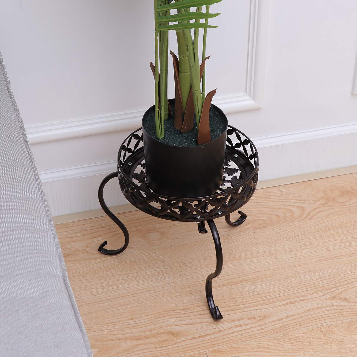 Yardwe Metal Plant Stand - Indoor Outdoor Flower Pot Holder, Iron Rack for Plants (Bronze) | Perfect for Patio, Garden, Balcony & Home Decor