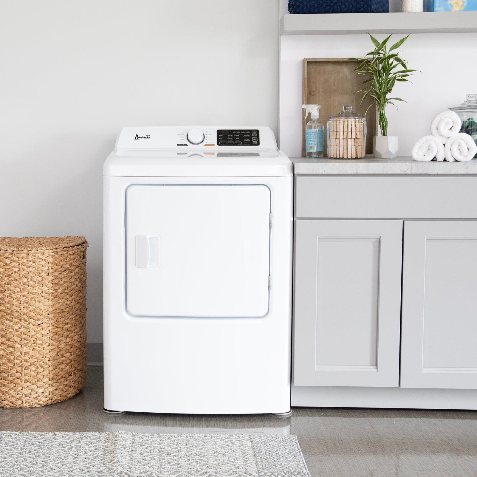 Avanti 7.0 Cu. Ft. Front Load Electric Clothes Dryer - White, Energy Efficient Laundry Dryer for Home & Apartment - Perfect for Small Spaces & Quick Drying