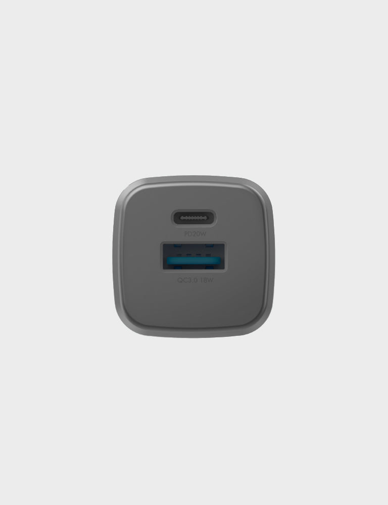 AmpCharge GaN20 EU Fast Charger - 20W USB-C Wall Charger with GaN Technology for iPhone, Samsung, iPad - Compact & Powerful Charging for Home, Office, Travel